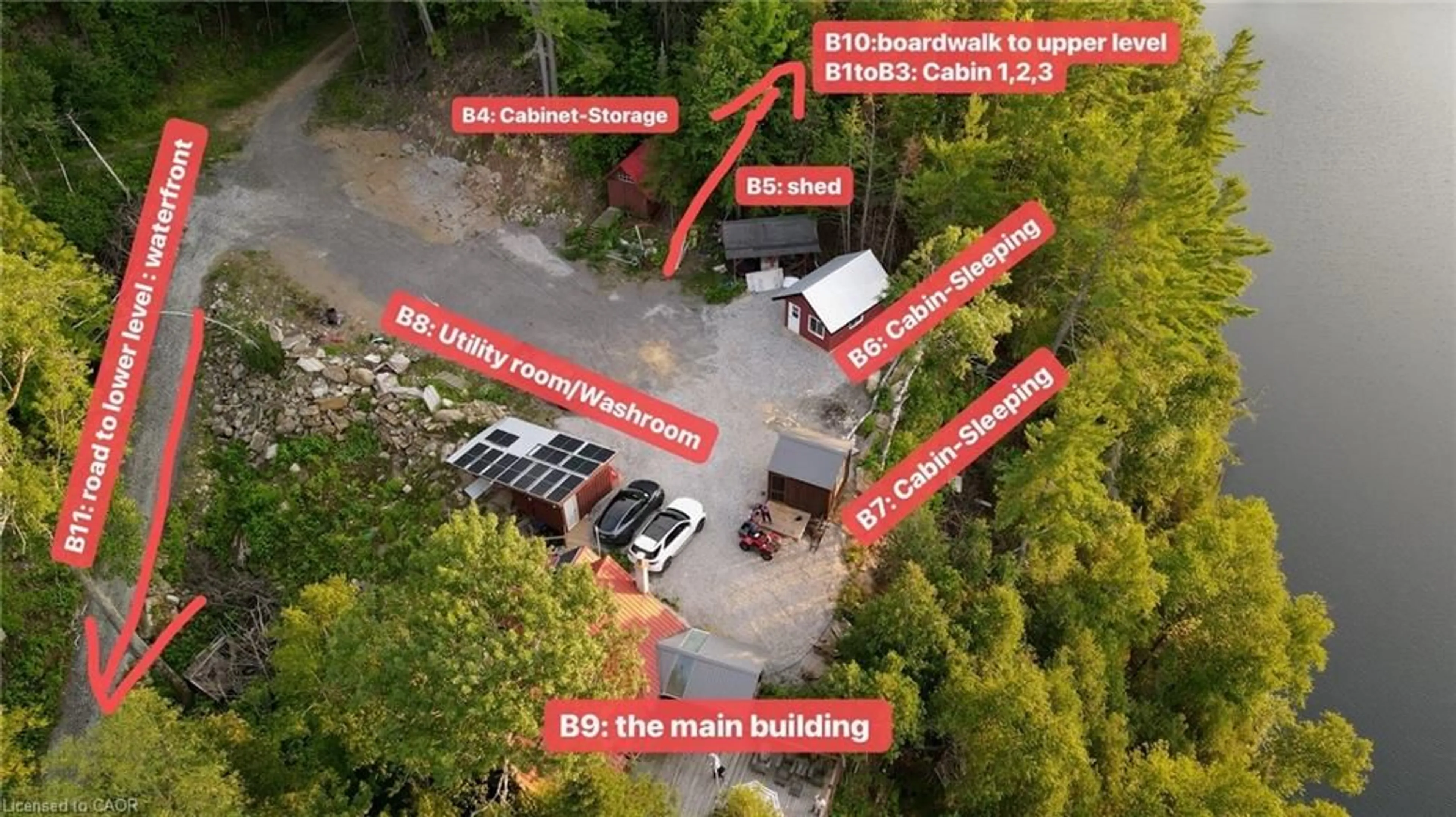 A pic from outside/outdoor area/front of a property/back of a property/a pic from drone, building for 376 Faradale Crt, Faraday Ontario K0L 1C0