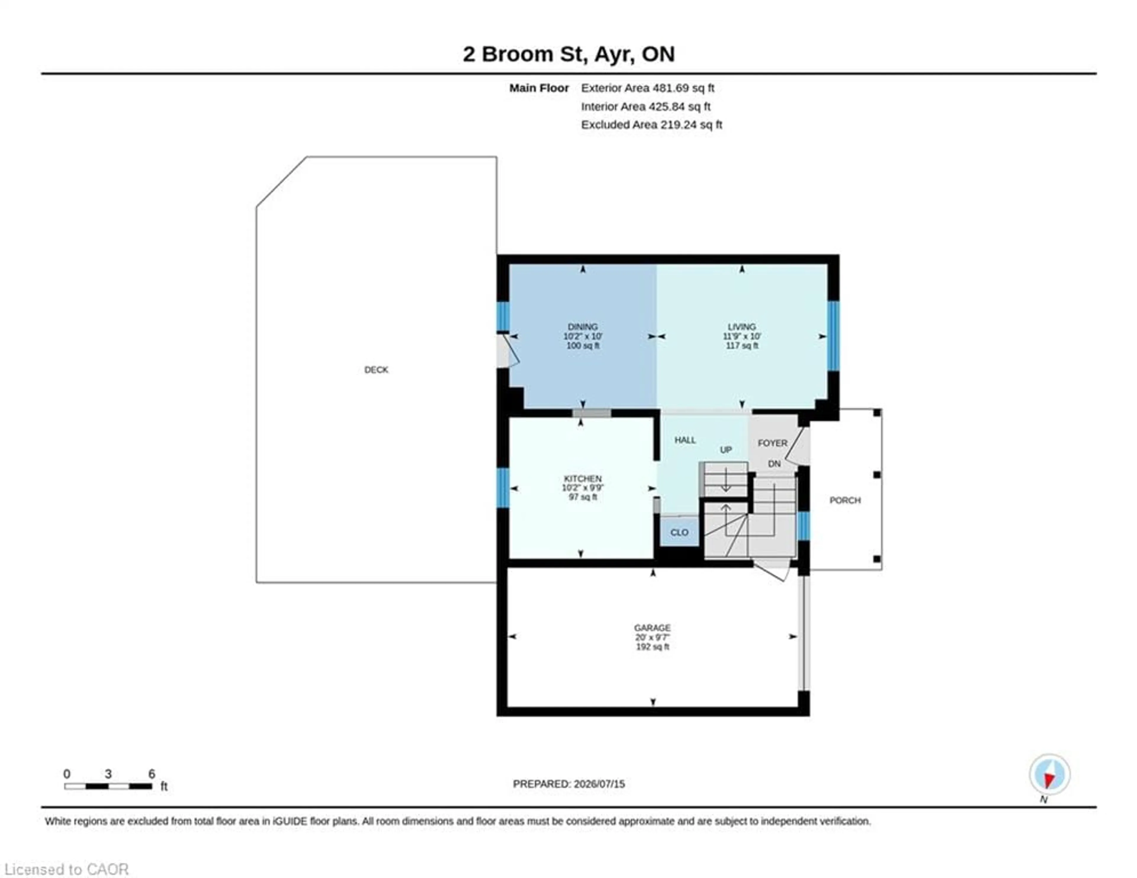Floor plan for 2 Broom St, Ayr Ontario N0B 1E0
