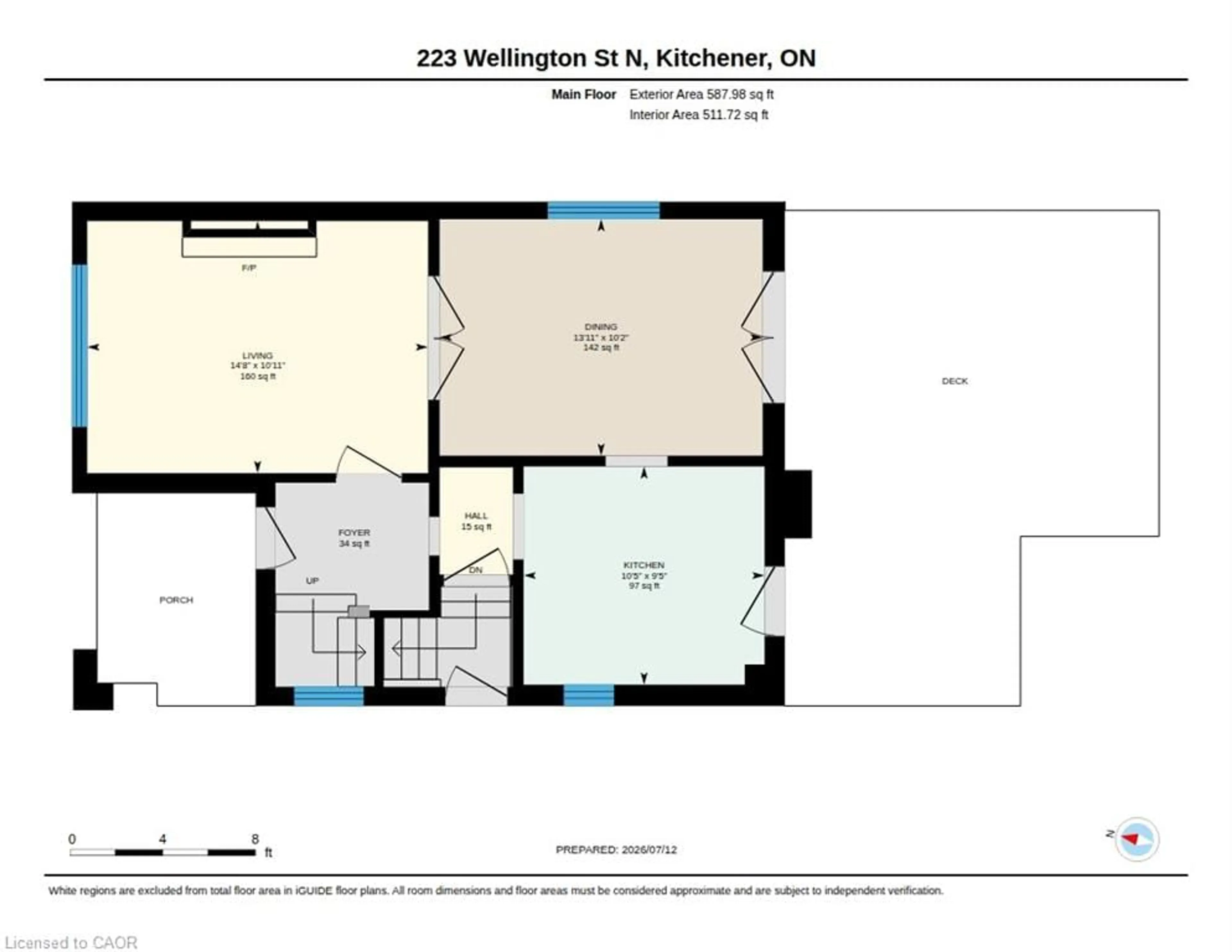 Floor plan for 223 Wellington St, Kitchener Ontario N2H 5K6