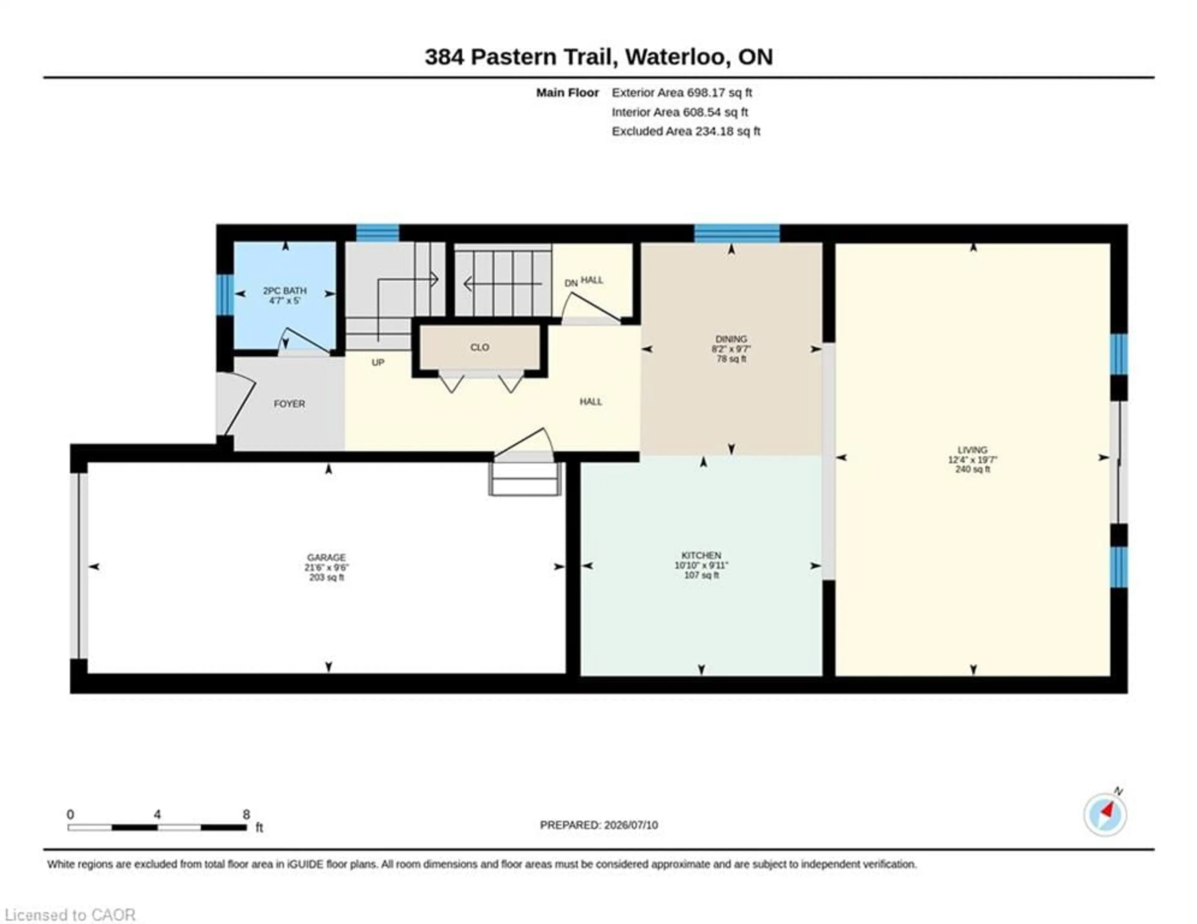 Floor plan for 384 Pastern Trail, Waterloo Ontario N2K 4K7