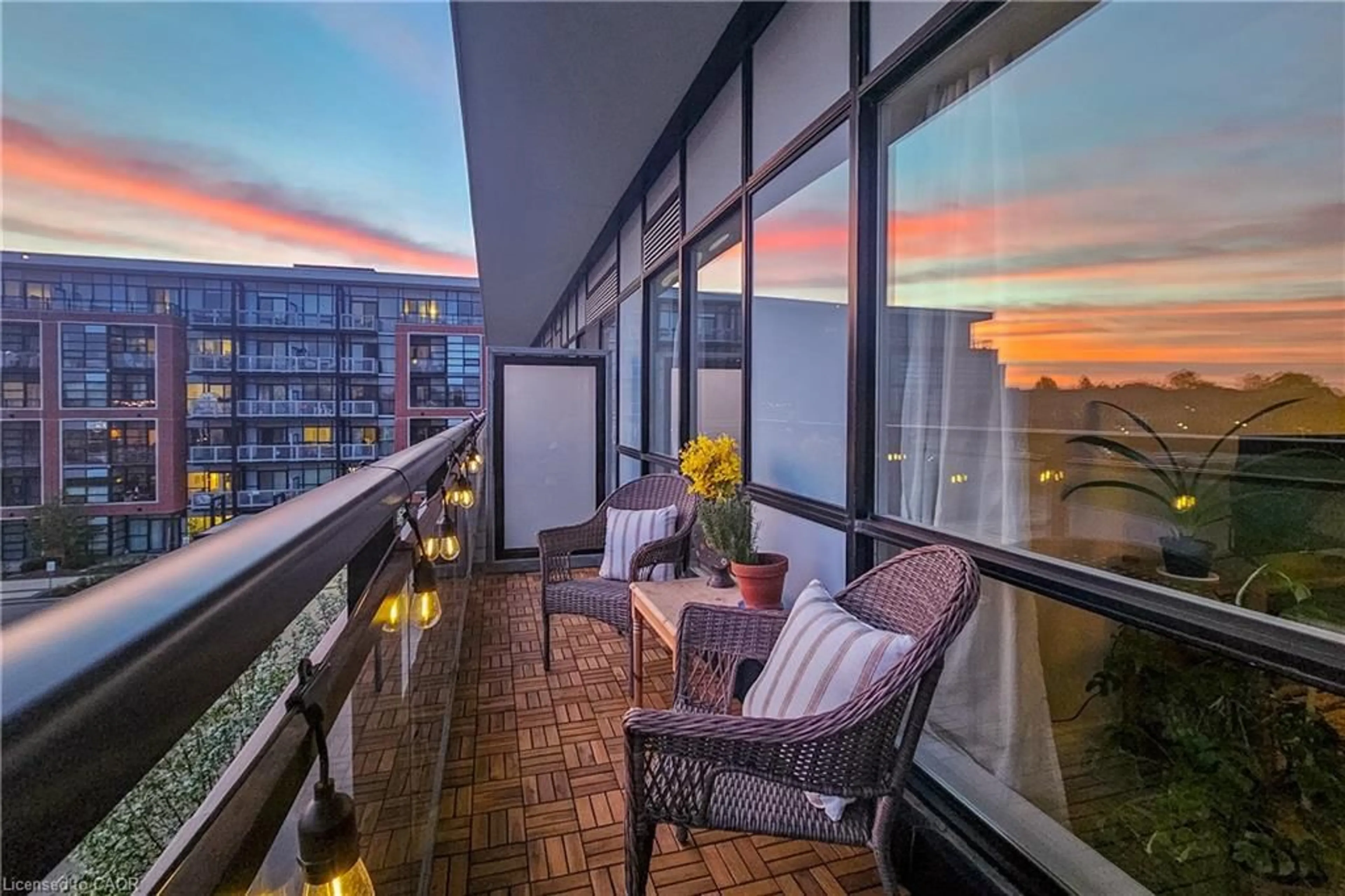 Balcony in the apartment, water/lake/river/ocean view for 155 St Leger St #412, Kitchener Ontario N2H 0B9
