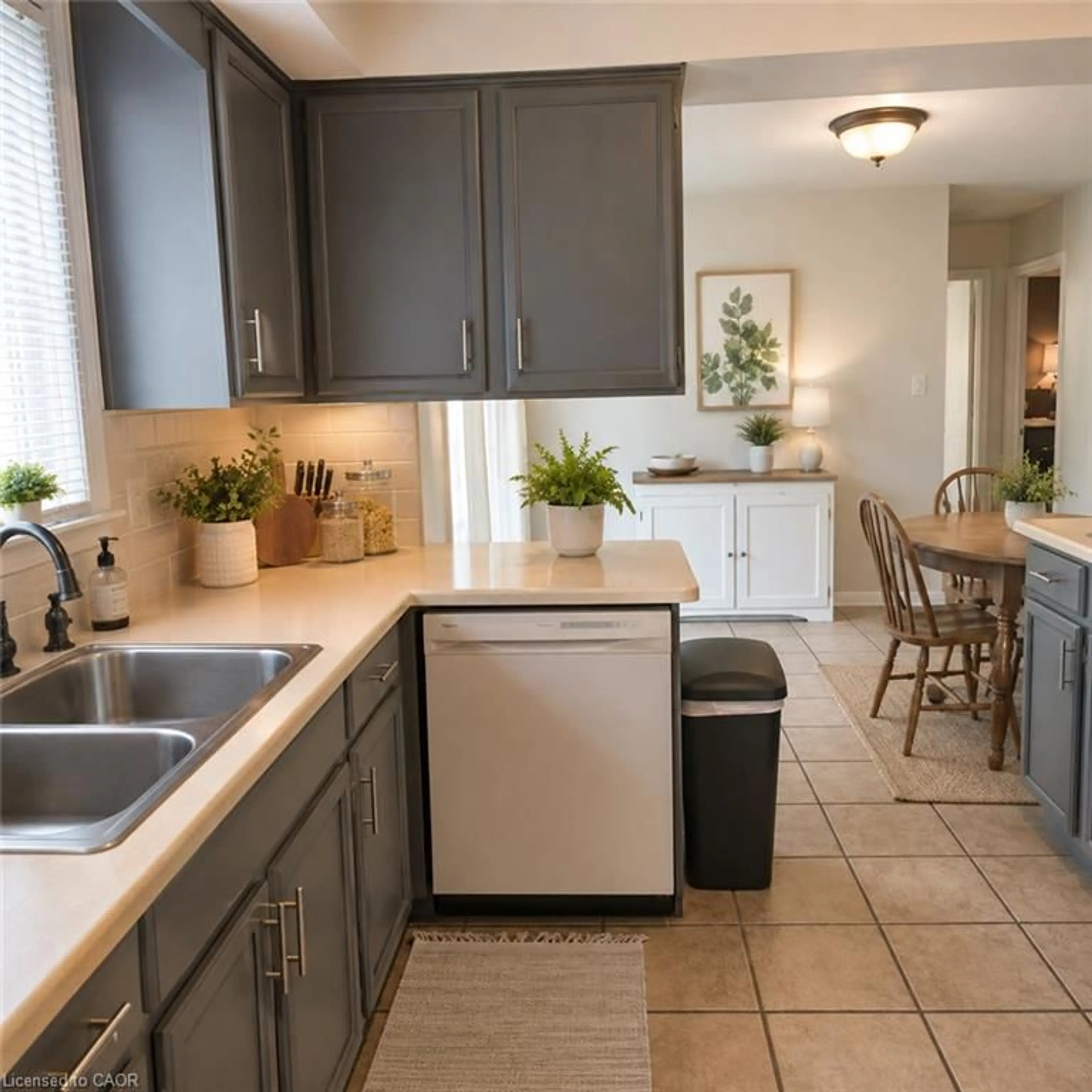 Open concept kitchen, ceramic/tile floor for 65 Winding Way, Brantford Ontario N3R 3S4