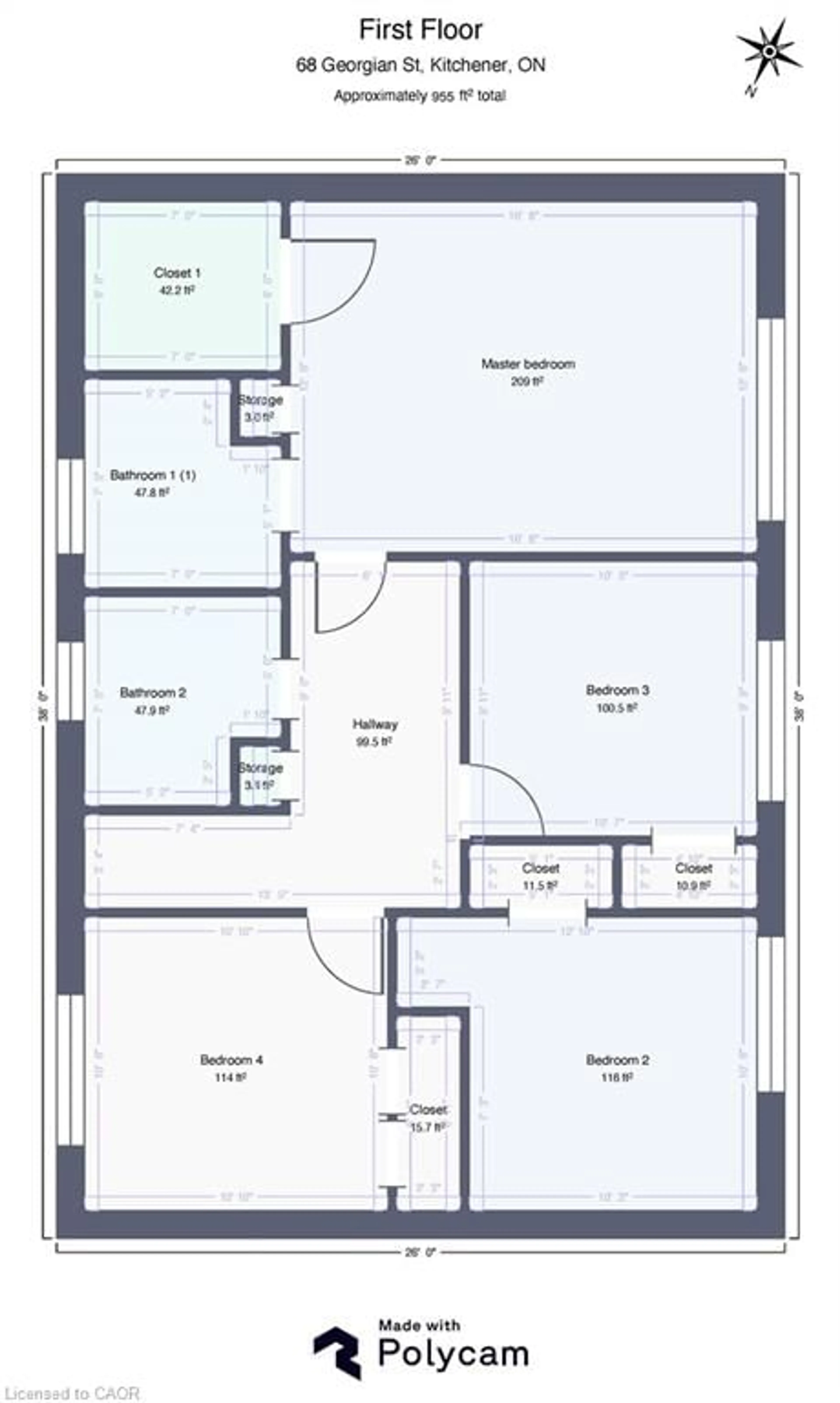 Floor plan for 68 Georgian St, Kitchener Ontario N2B 3P4