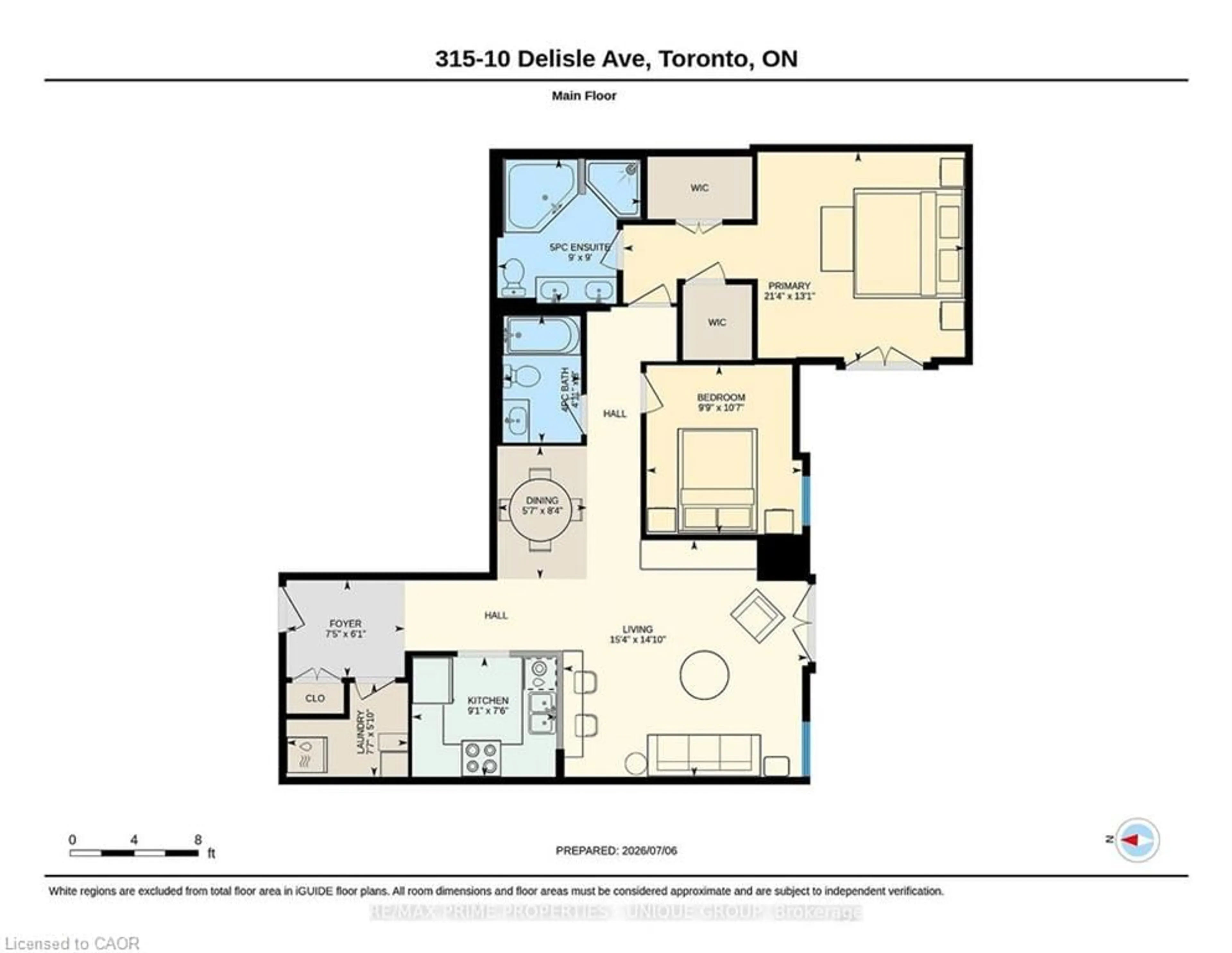 Floor plan for 10 Delisle Ave #315, Toronto Ontario M4V 3C6