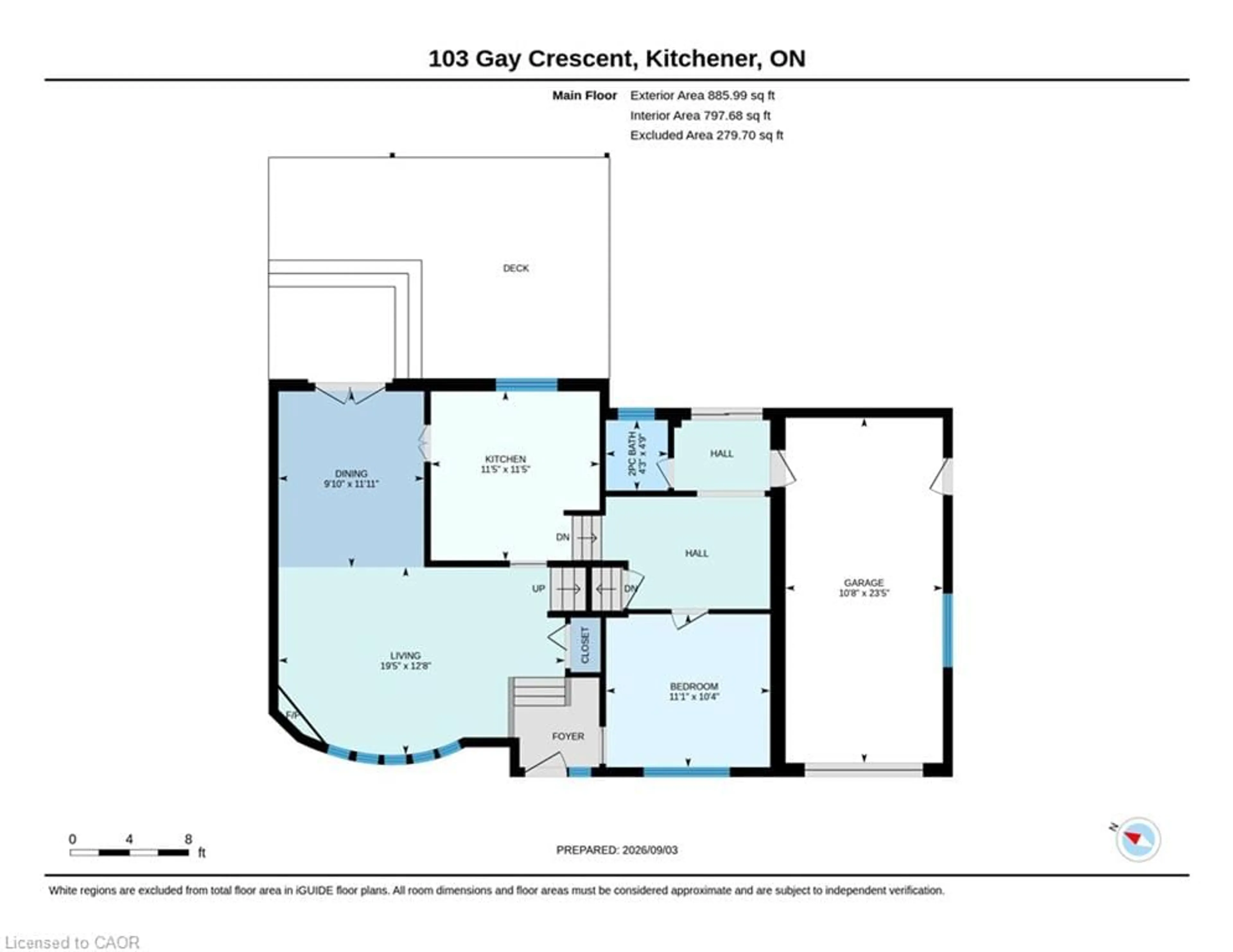 Floor plan for 103 Gay Cres, Kitchener Ontario N2A 2C2