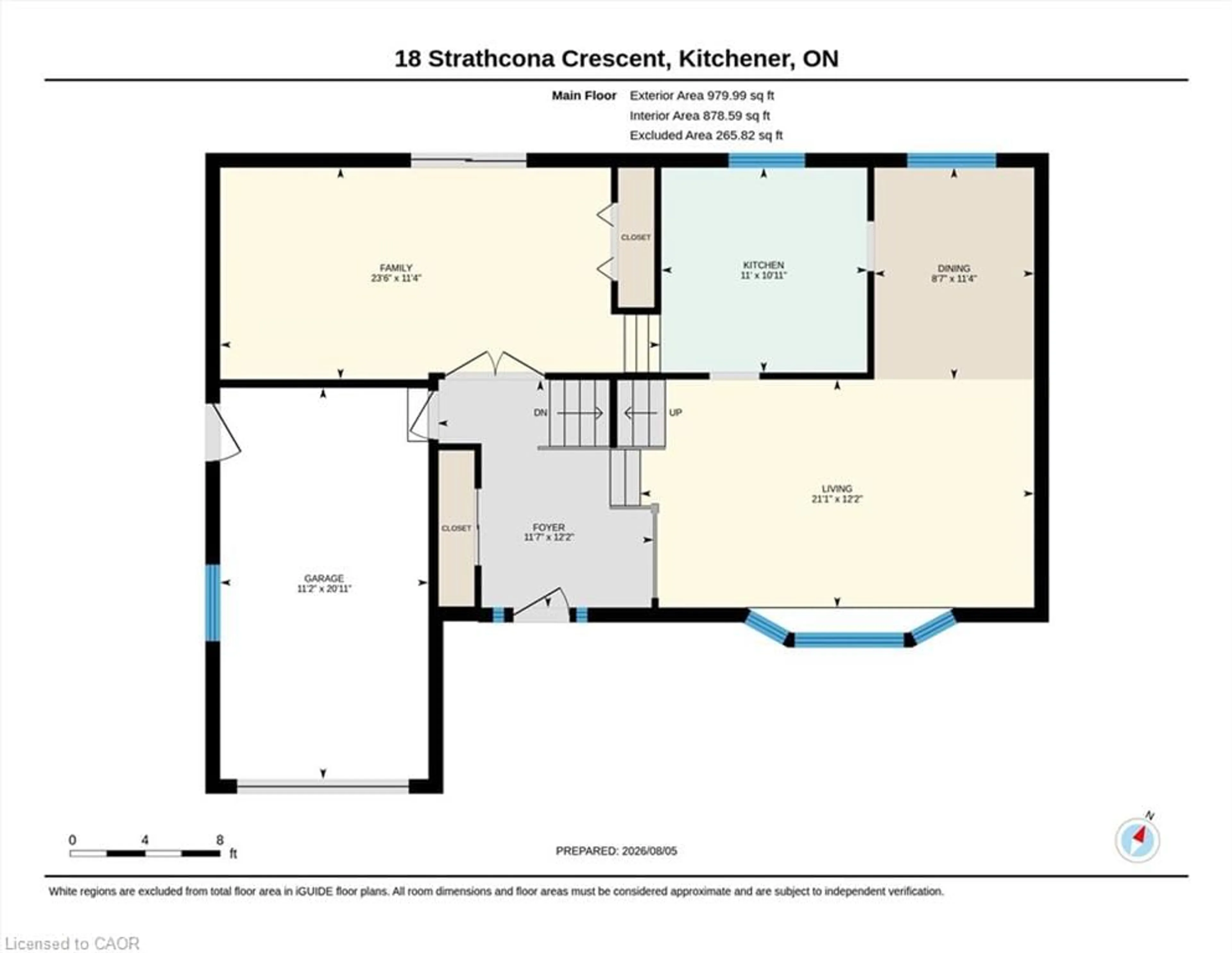 Floor plan for 18 Strathcona Cres, Kitchener Ontario N2B 2W6