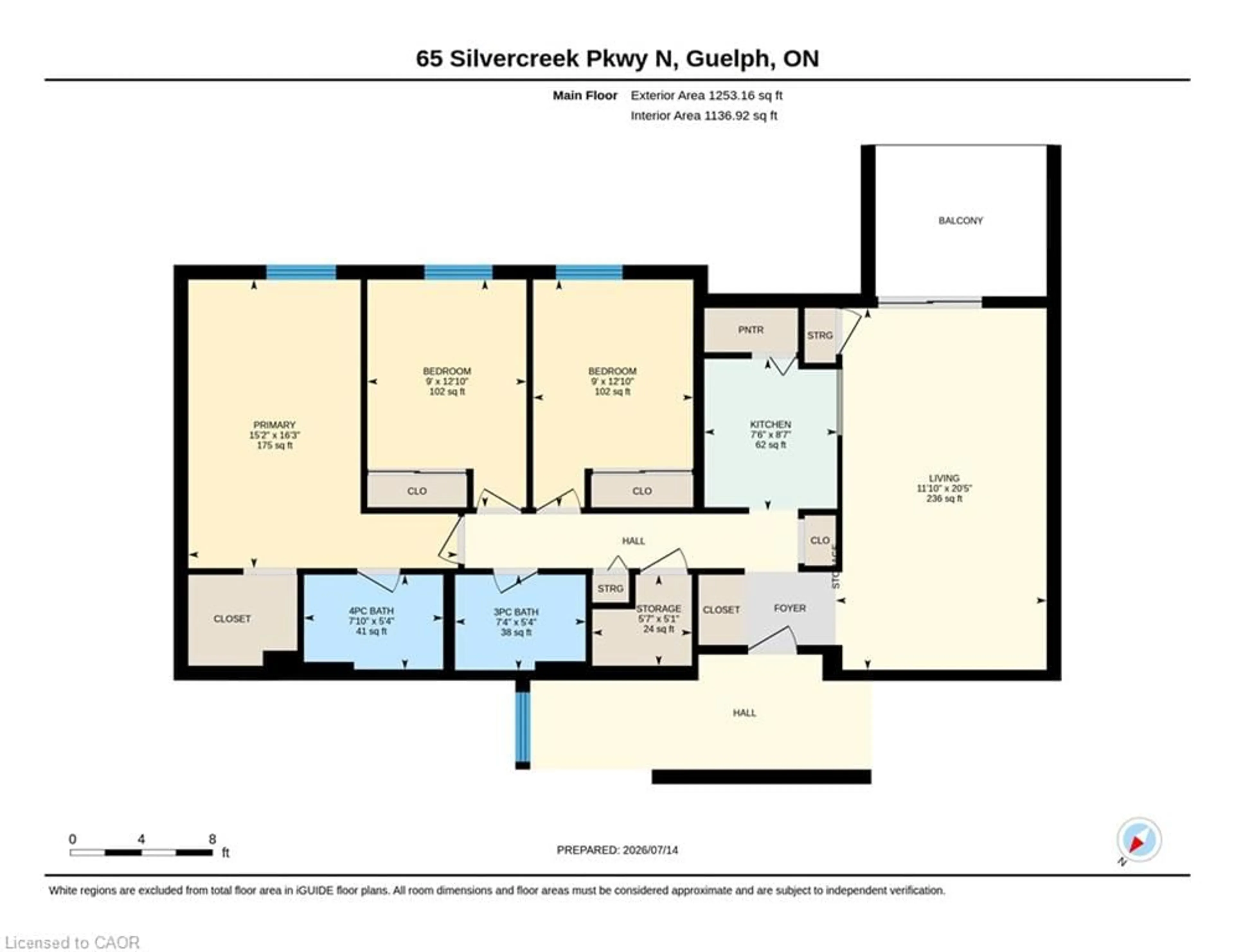 Floor plan for 65 Silvercreek Pky #301, Guelph Ontario N1H 7R9