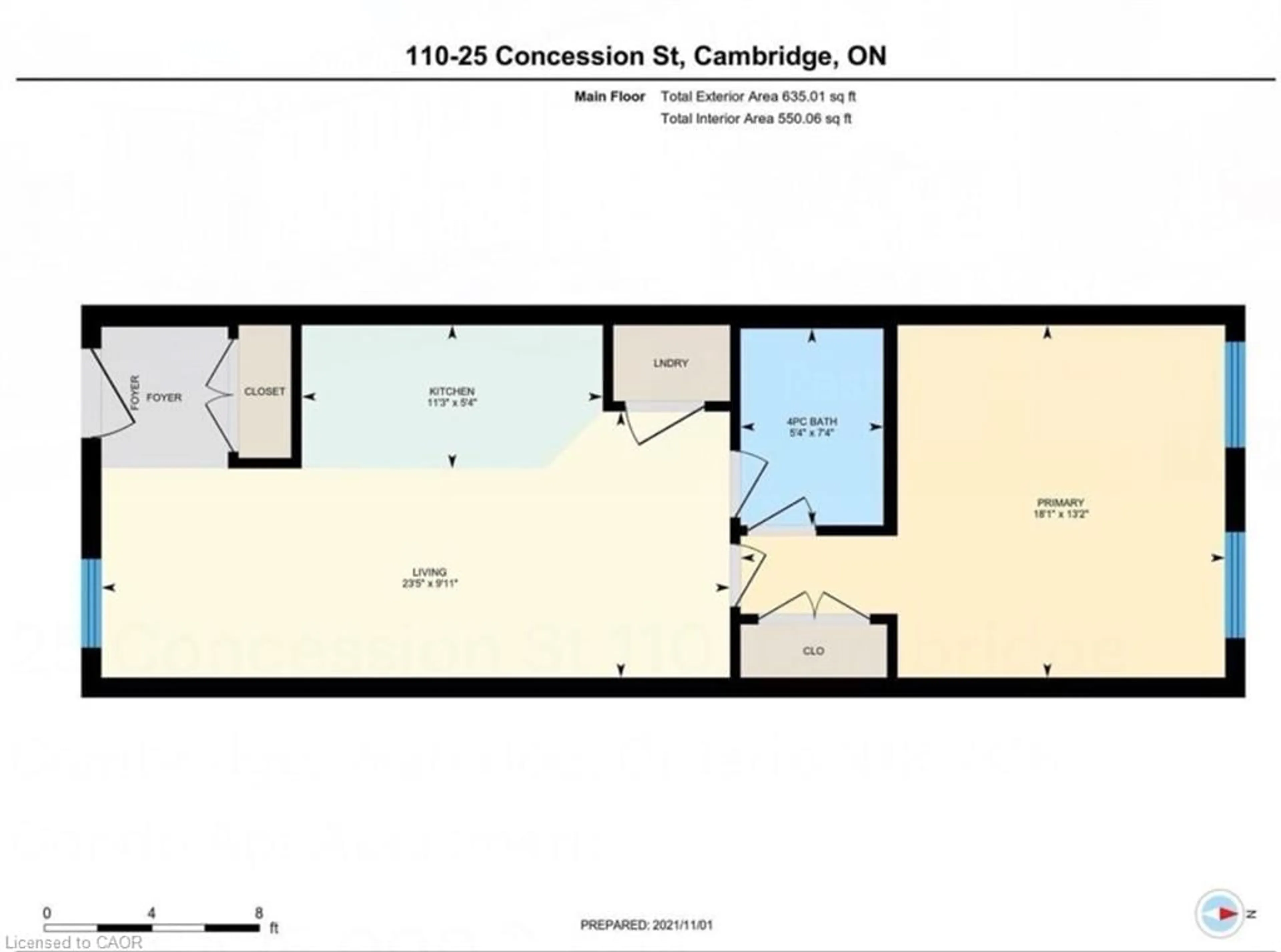 Floor plan for 25 Concession St #110, Cambridge Ontario N1R 2G6