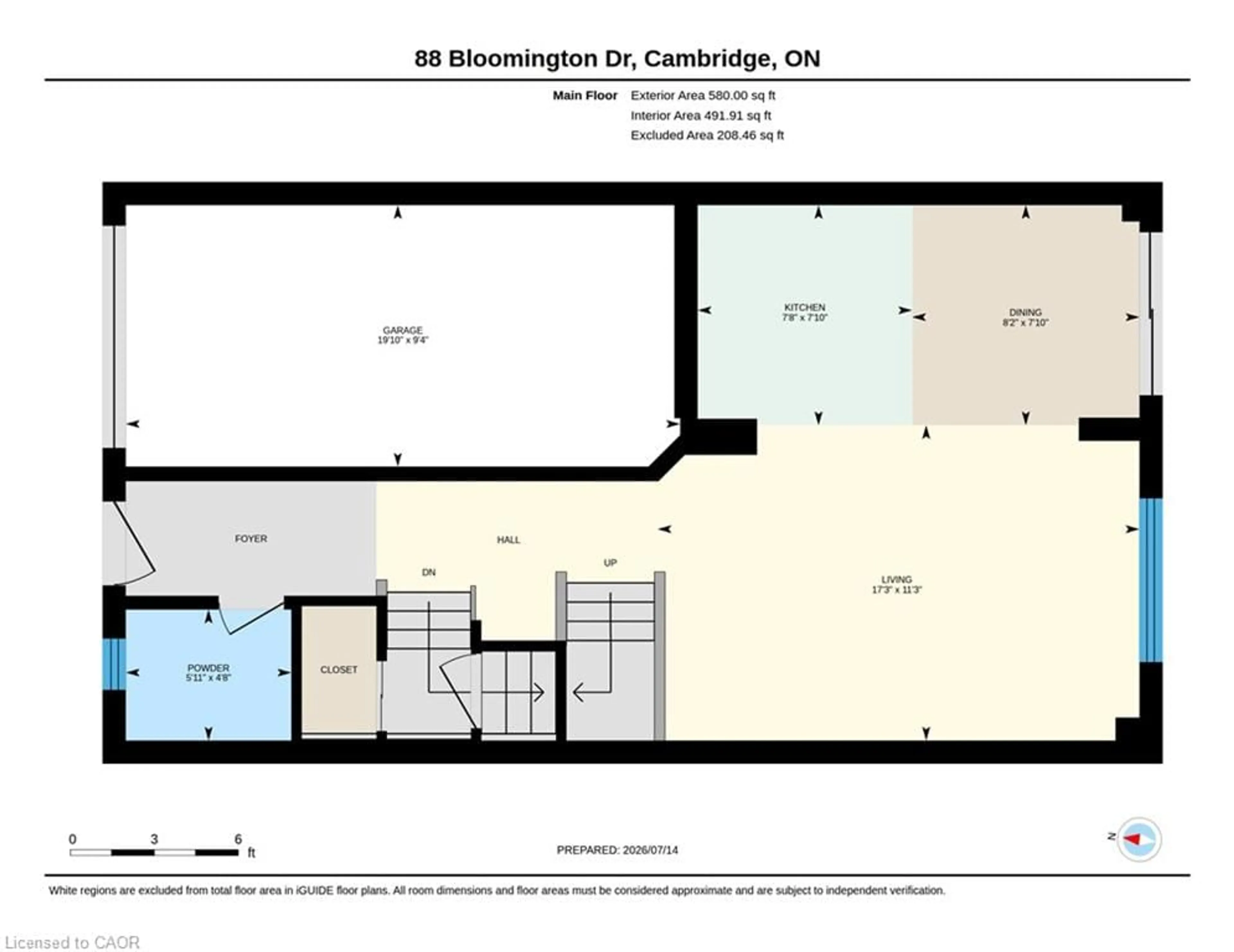 Floor plan for Dr, Cambridge Ontario N1P 1J5