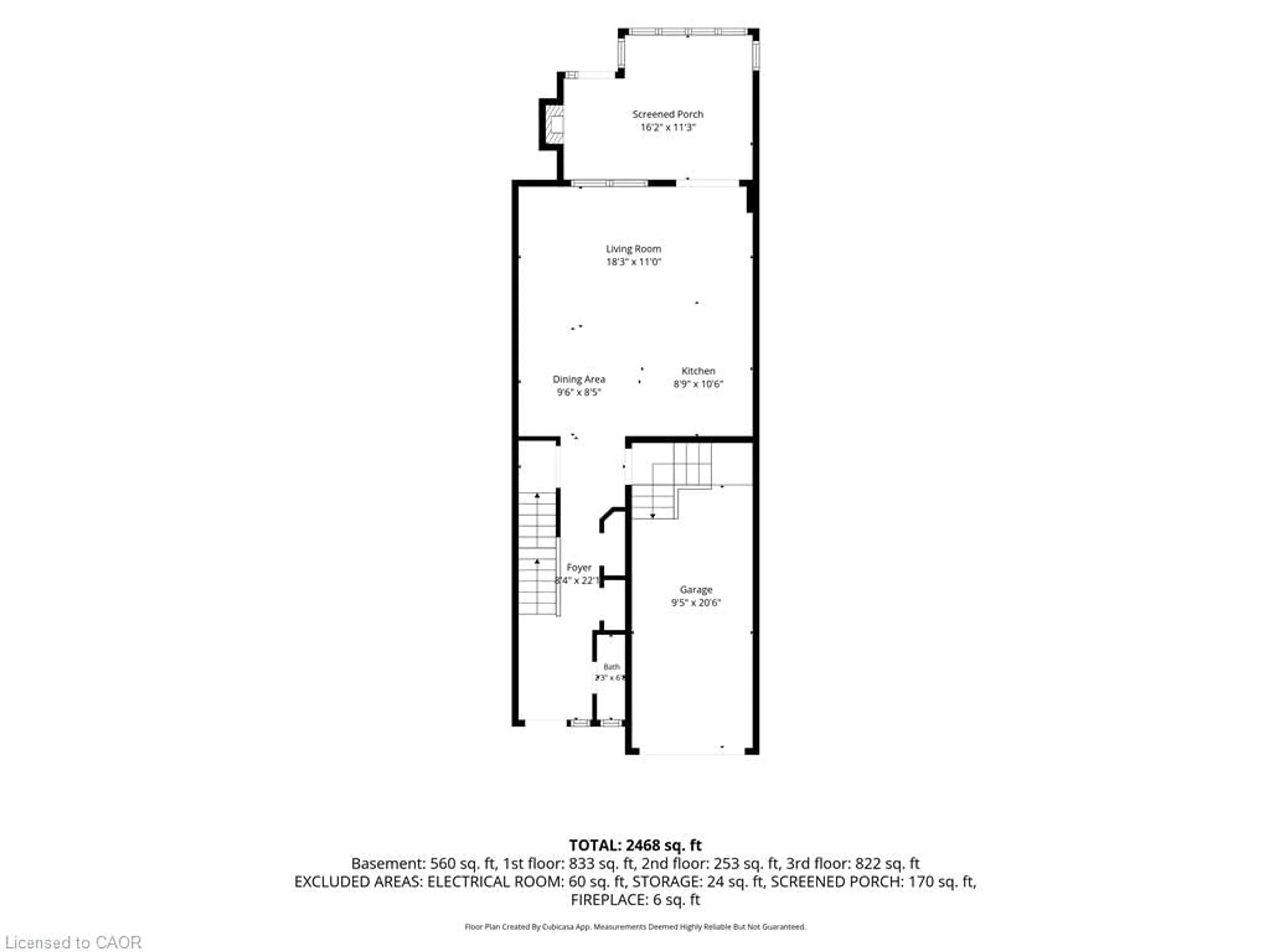 Floor plan for Blvd, Hamilton Ontario L8H 6Z9