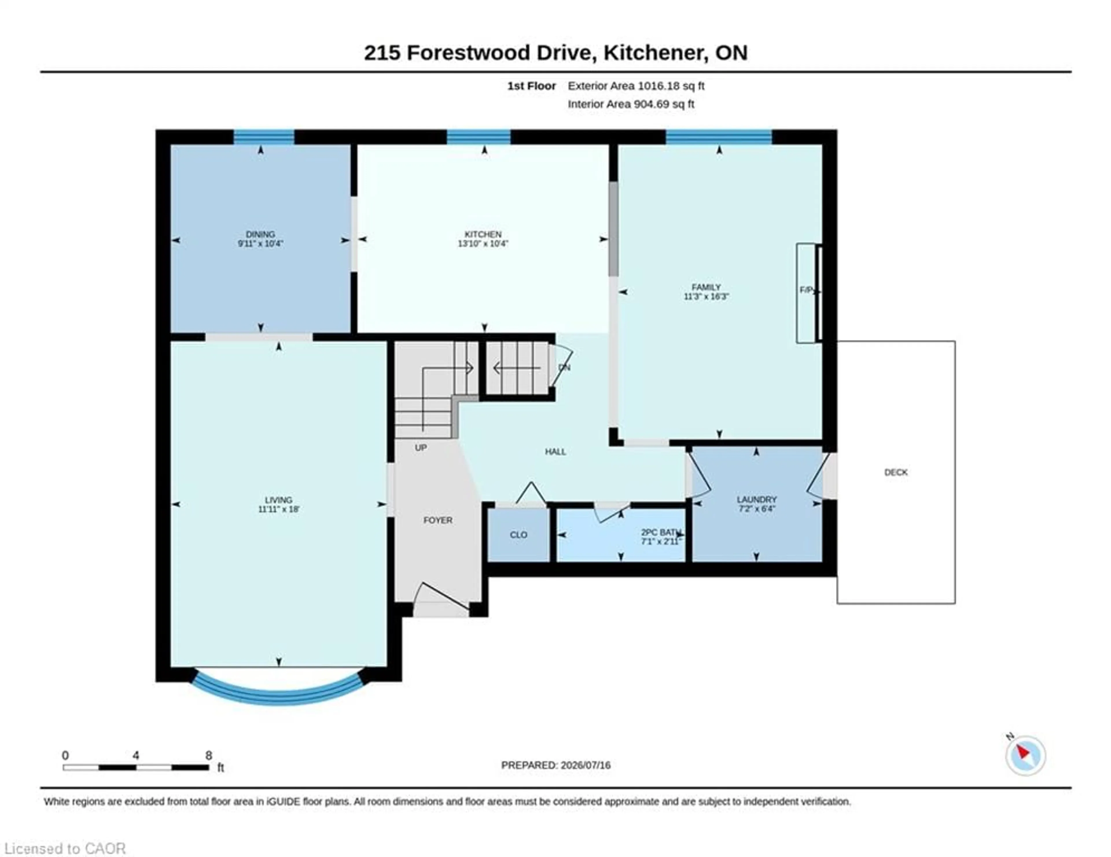 Floor plan for 215 Forestwood Dr, Kitchener Ontario N2N 1B7