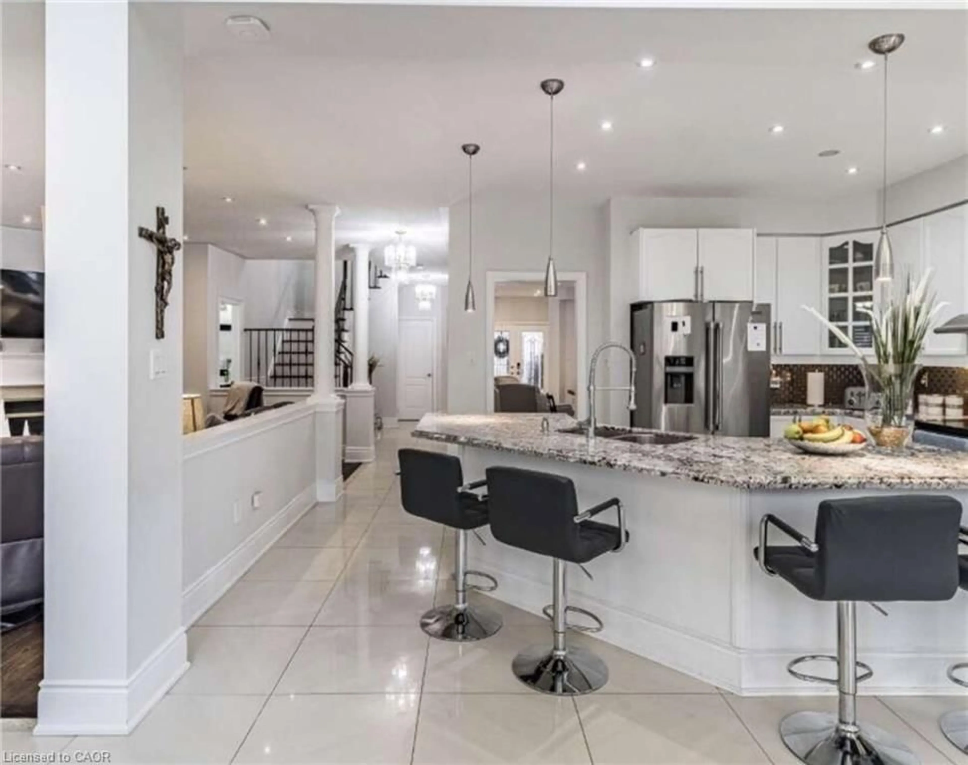 Contemporary kitchen, ceramic/tile floor for Ave, Mississauga Ontario L5M 7L7