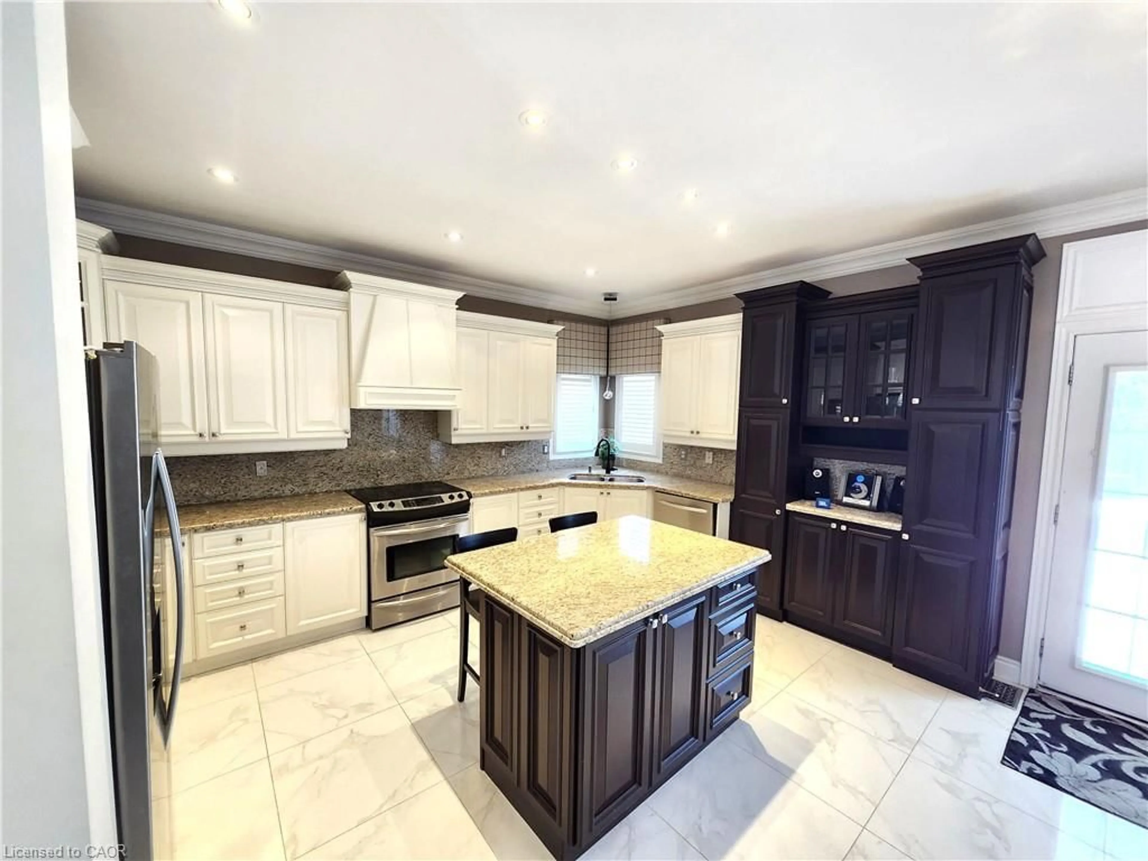 Contemporary kitchen, ceramic/tile floor for Ave, Ancaster Ontario L9K 1R7