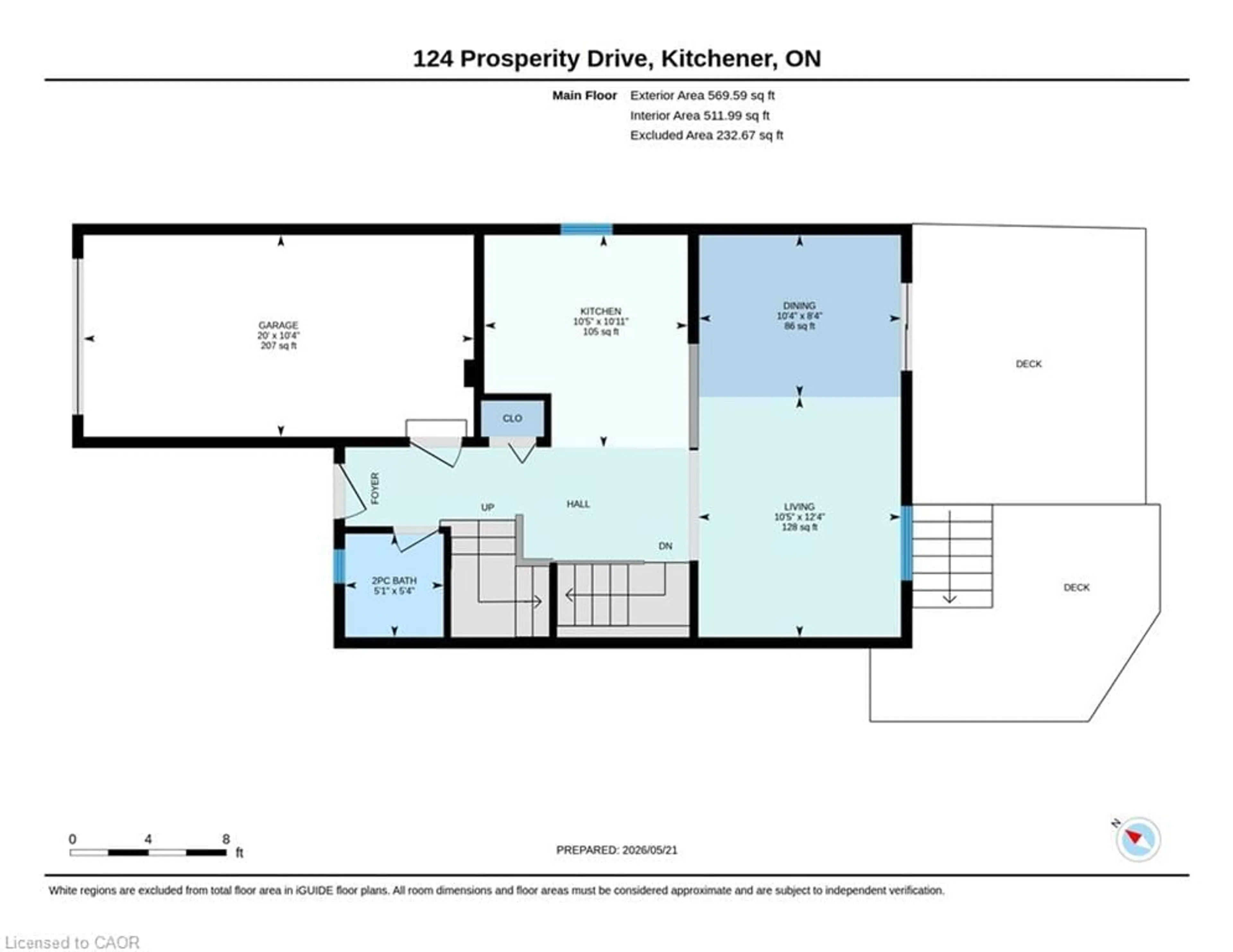 Floor plan for Dr, Kitchener Ontario N2E 4E8