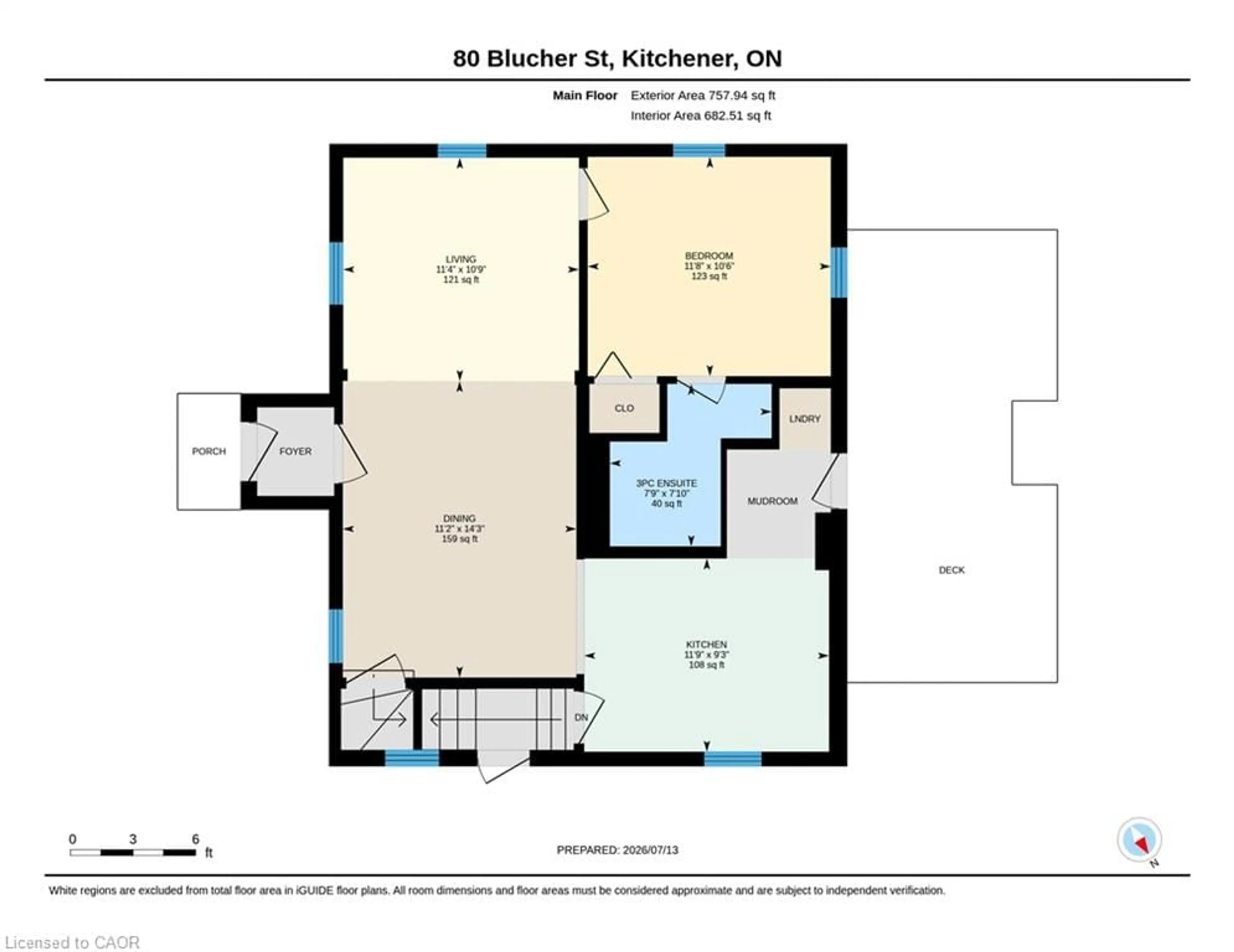 Floor plan for St, Kitchener Ontario N2H 5V1