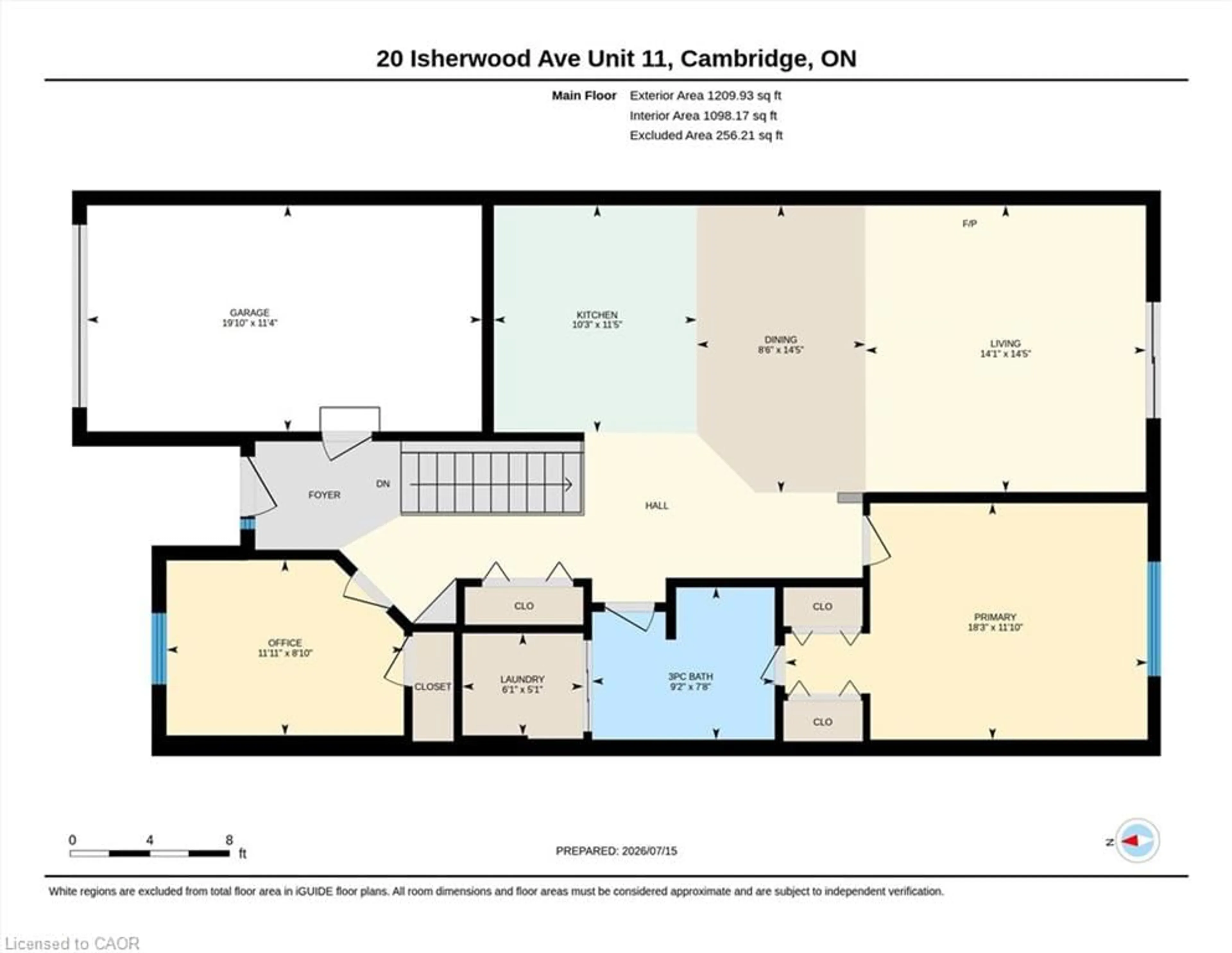 Floor plan for 20 Isherwood Ave #11, Cambridge Ontario N1R 8P9