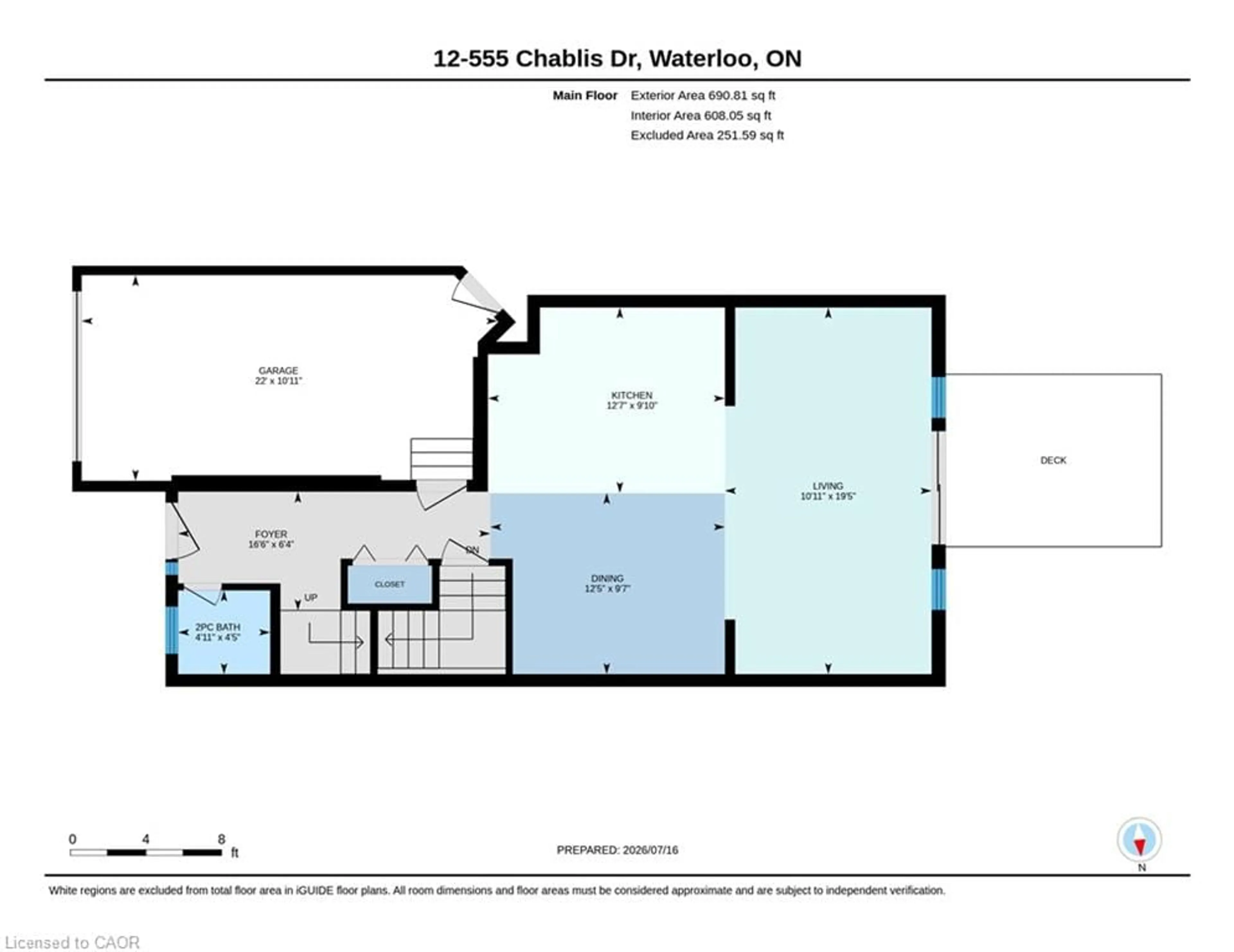 Floor plan for Dr, Waterloo Ontario N2T 0A5