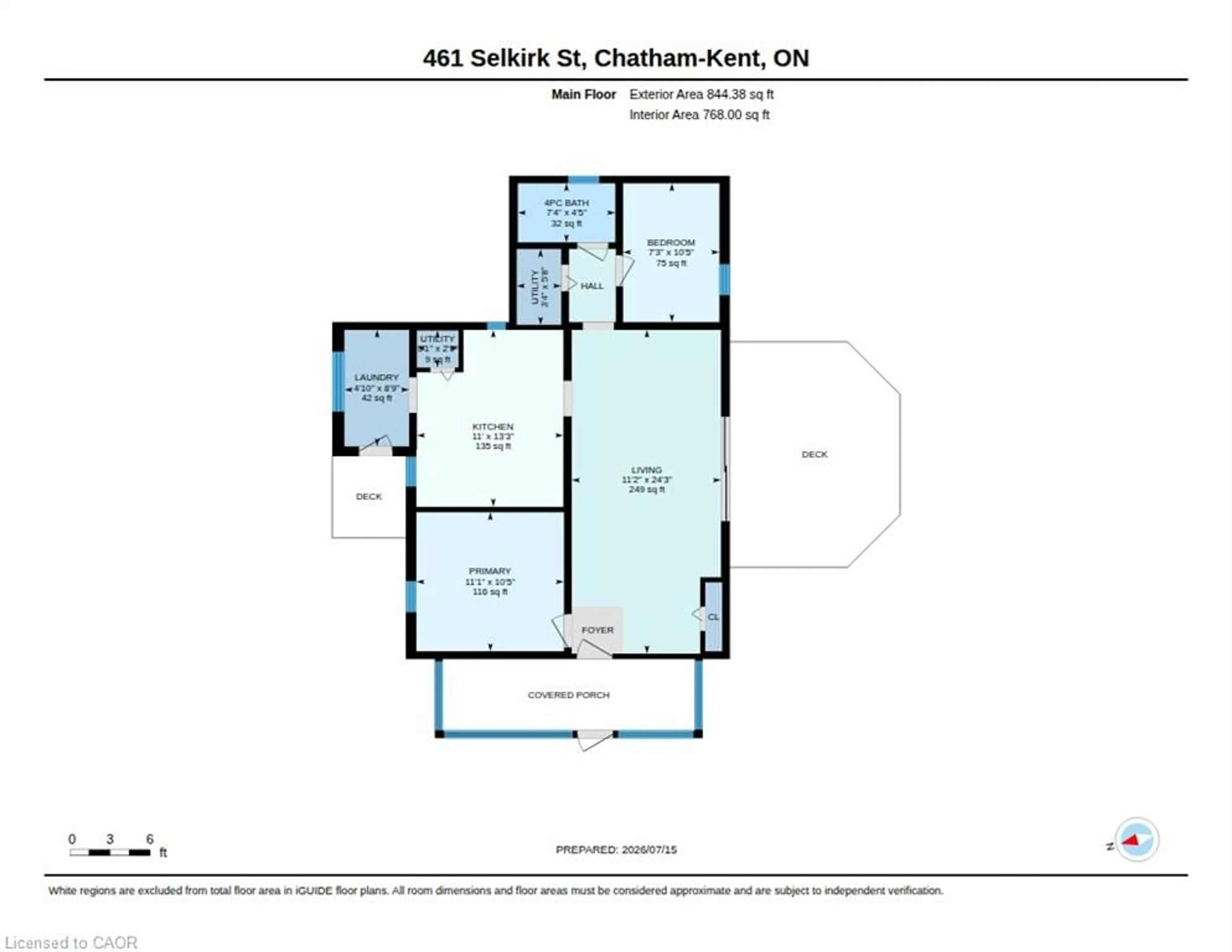 Floor plan for 461 Selkirk St, Wallaceburg Ontario N8A 3X9