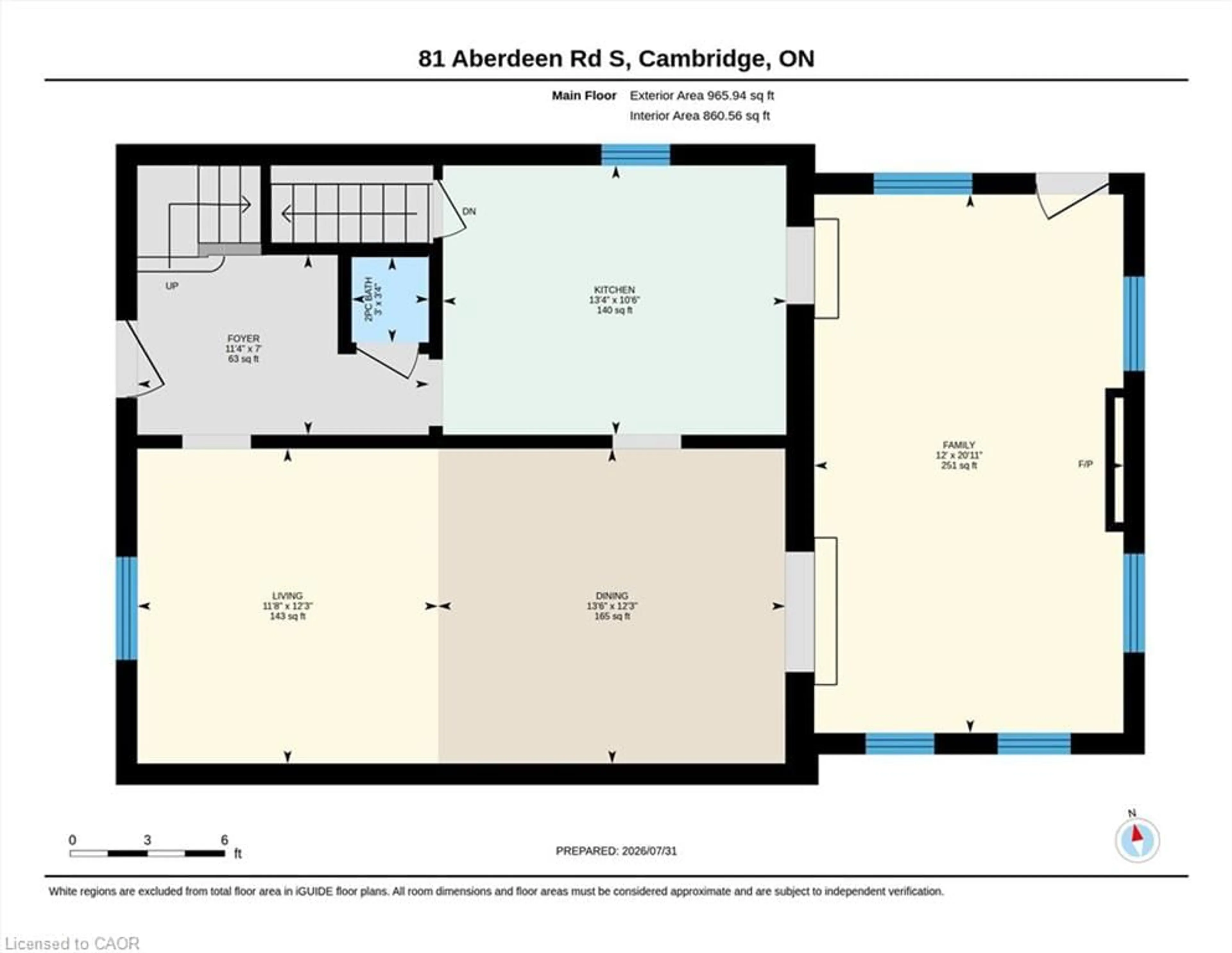 Floor plan for 81 Aberdeen Rd, Cambridge Ontario N1S 2X8
