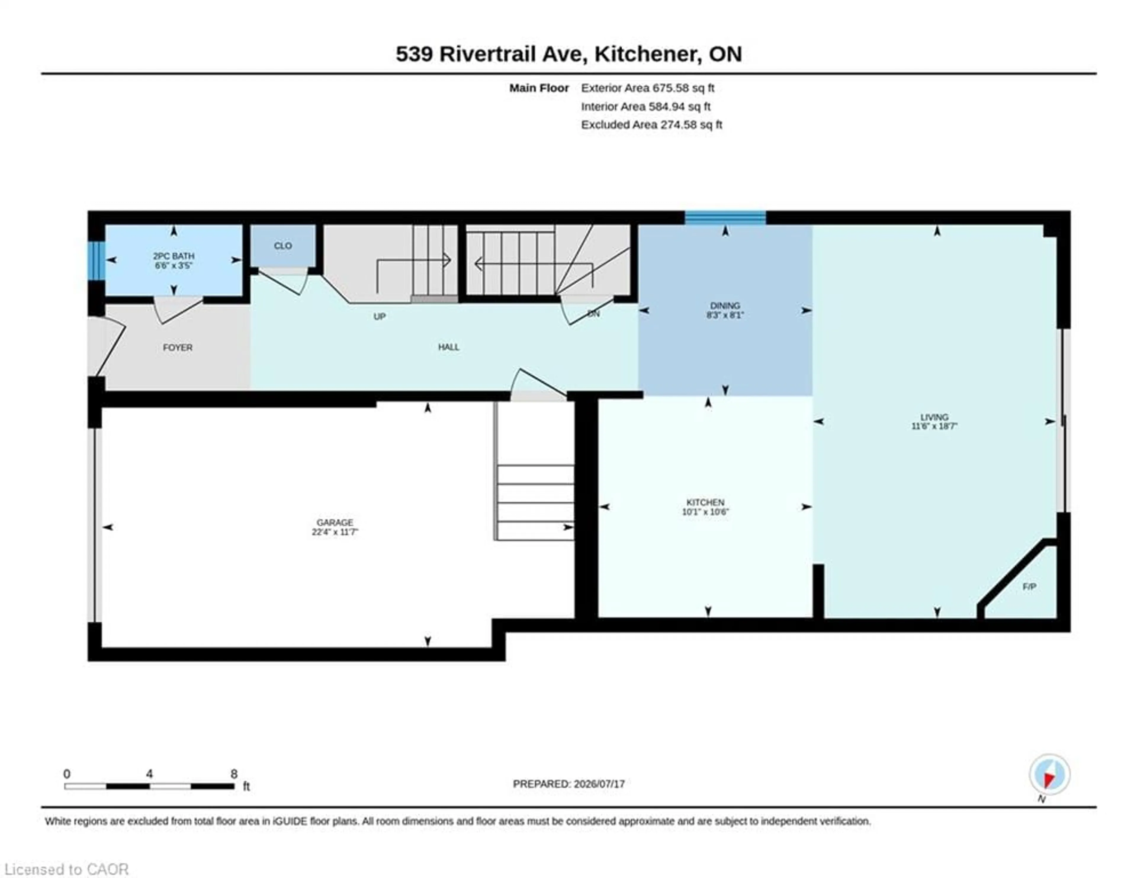 Floor plan for 539 Rivertrail Ave, Kitchener Ontario N2A 0K1
