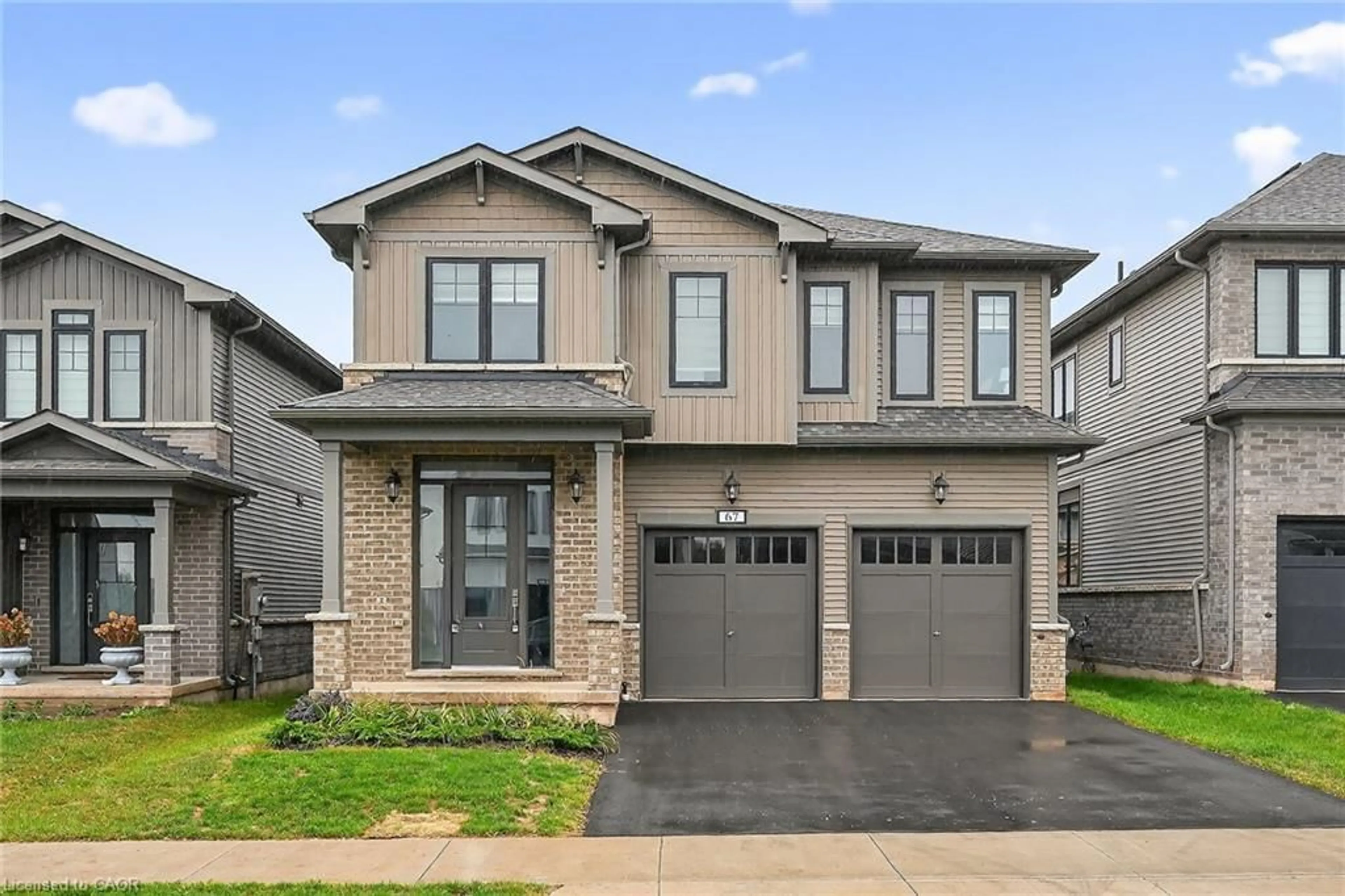Home with brick exterior material, street for 67 Starfire Cres, Stoney Creek Ontario L8E 0K8
