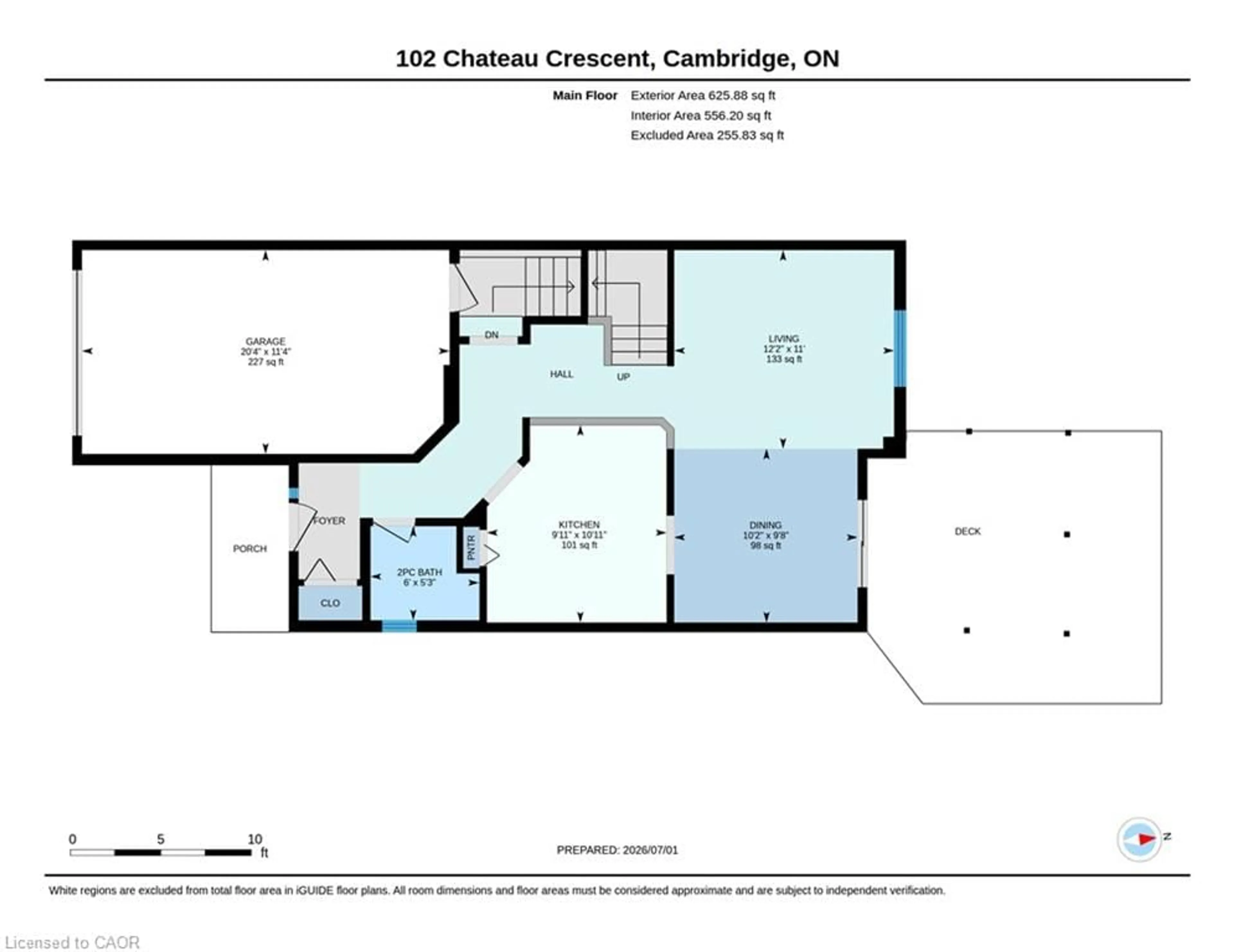 Floor plan for 102 Chateau Cres, Cambridge Ontario N3H 5S3