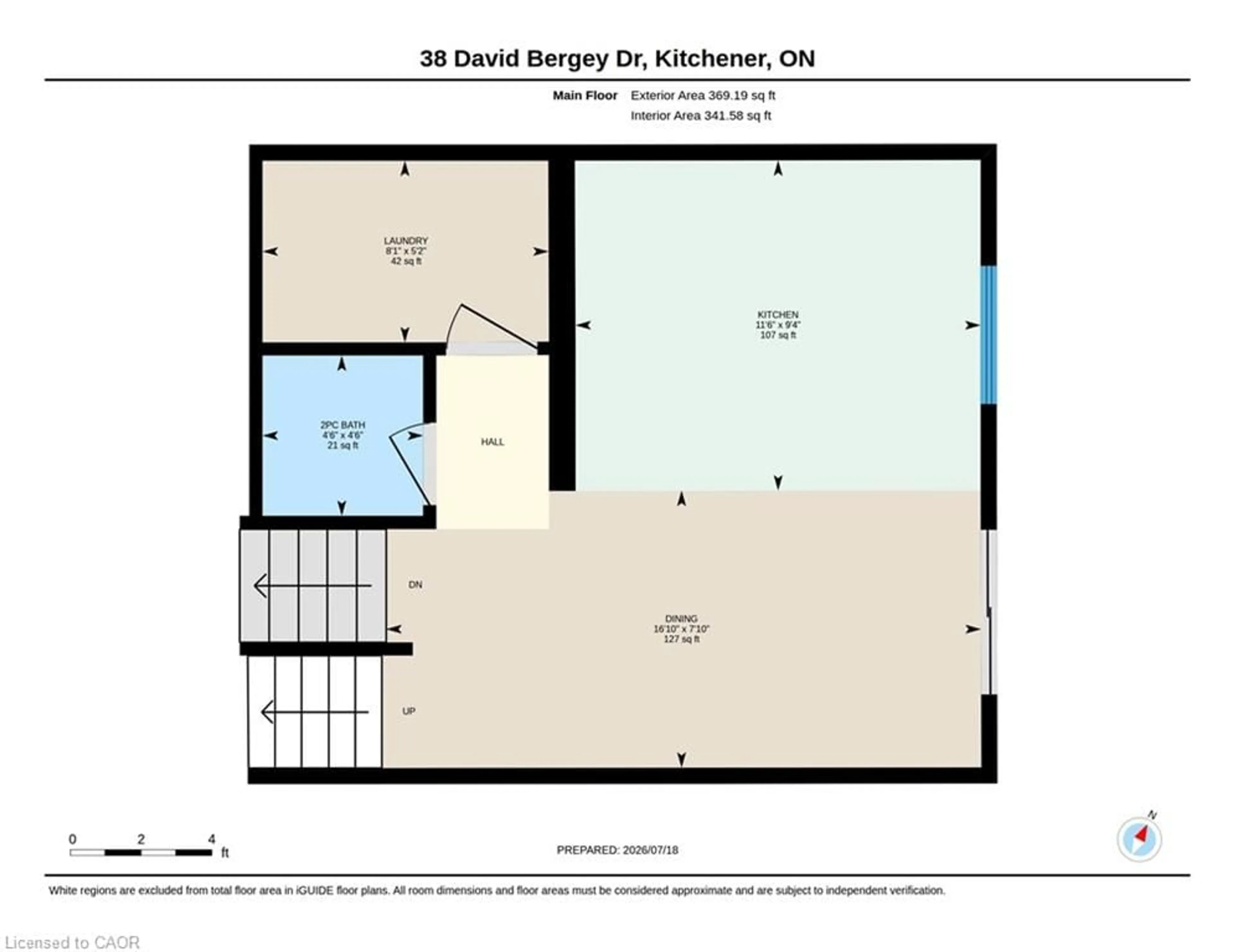 Floor plan for 38 David Bergey Dr, Kitchener Ontario N2E 0B1