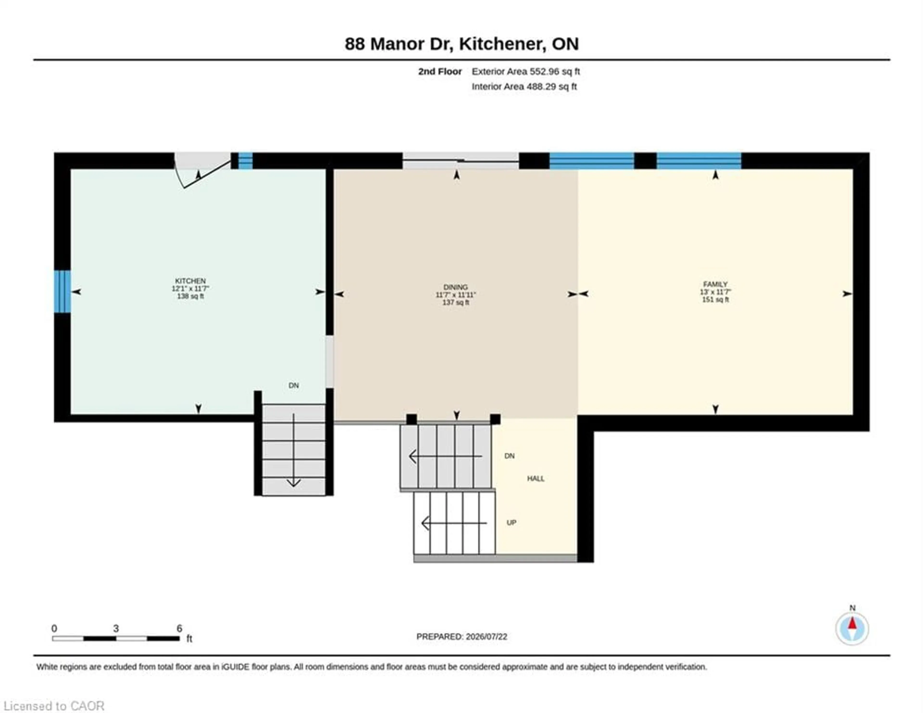 Floor plan for 88 Manor Dr, Kitchener Ontario N2A 2V1