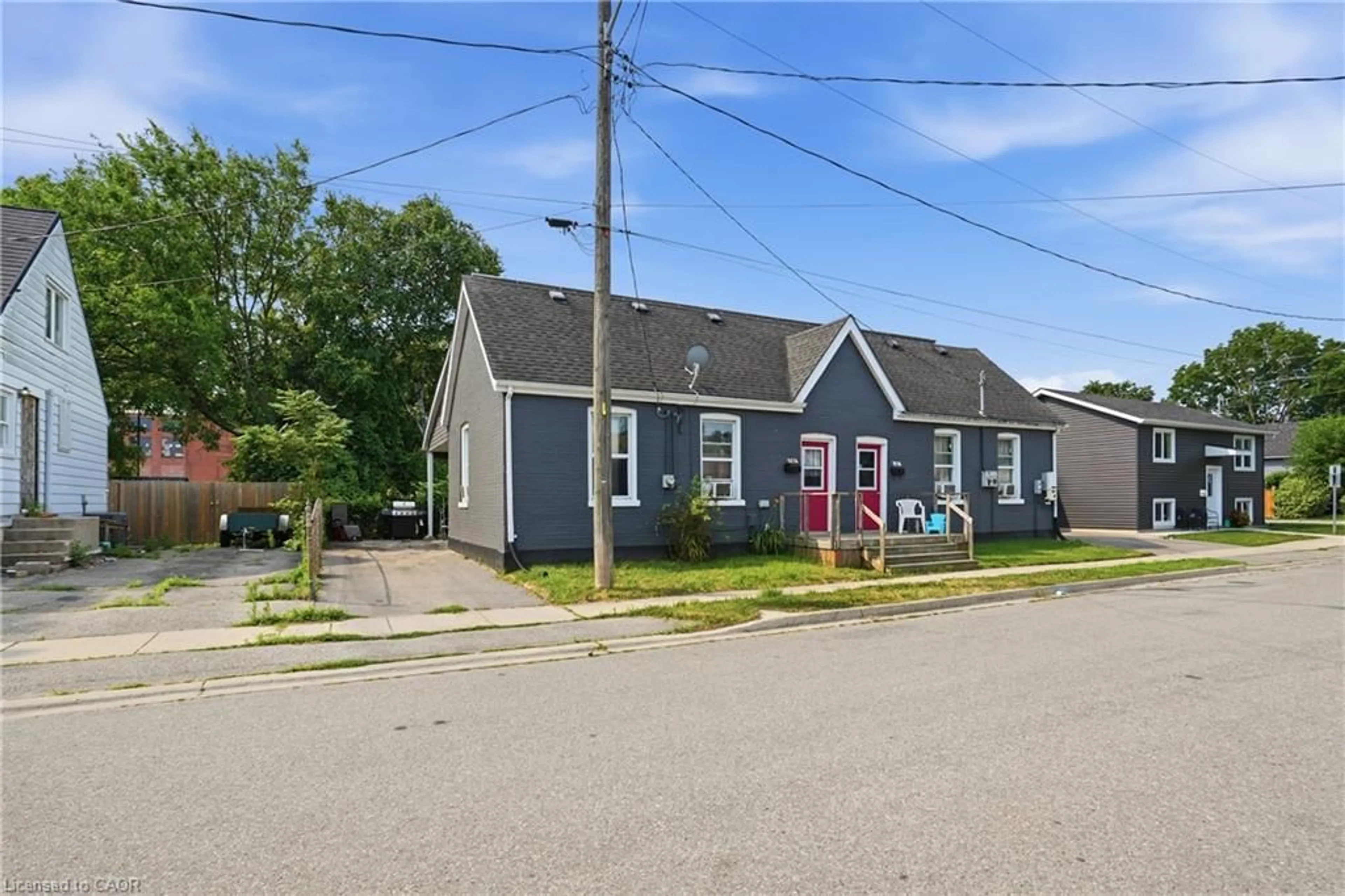 A pic from outside/outdoor area/front of a property/back of a property/a pic from drone, street for 101-103 Sarah St, Brantford Ontario N3S 3A4