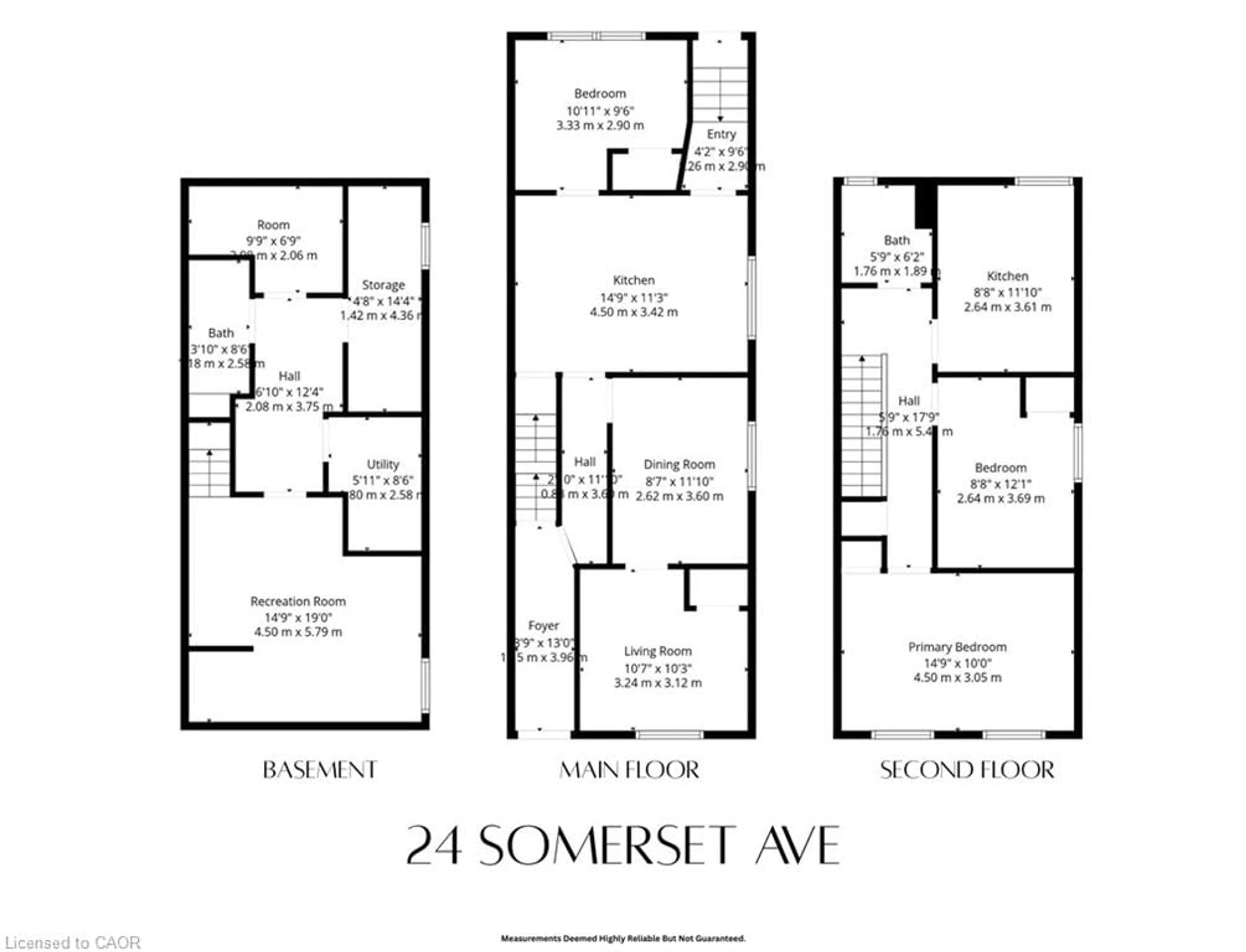 Floor plan for 24 Somerset Ave, Hamilton Ontario L8L 2L5