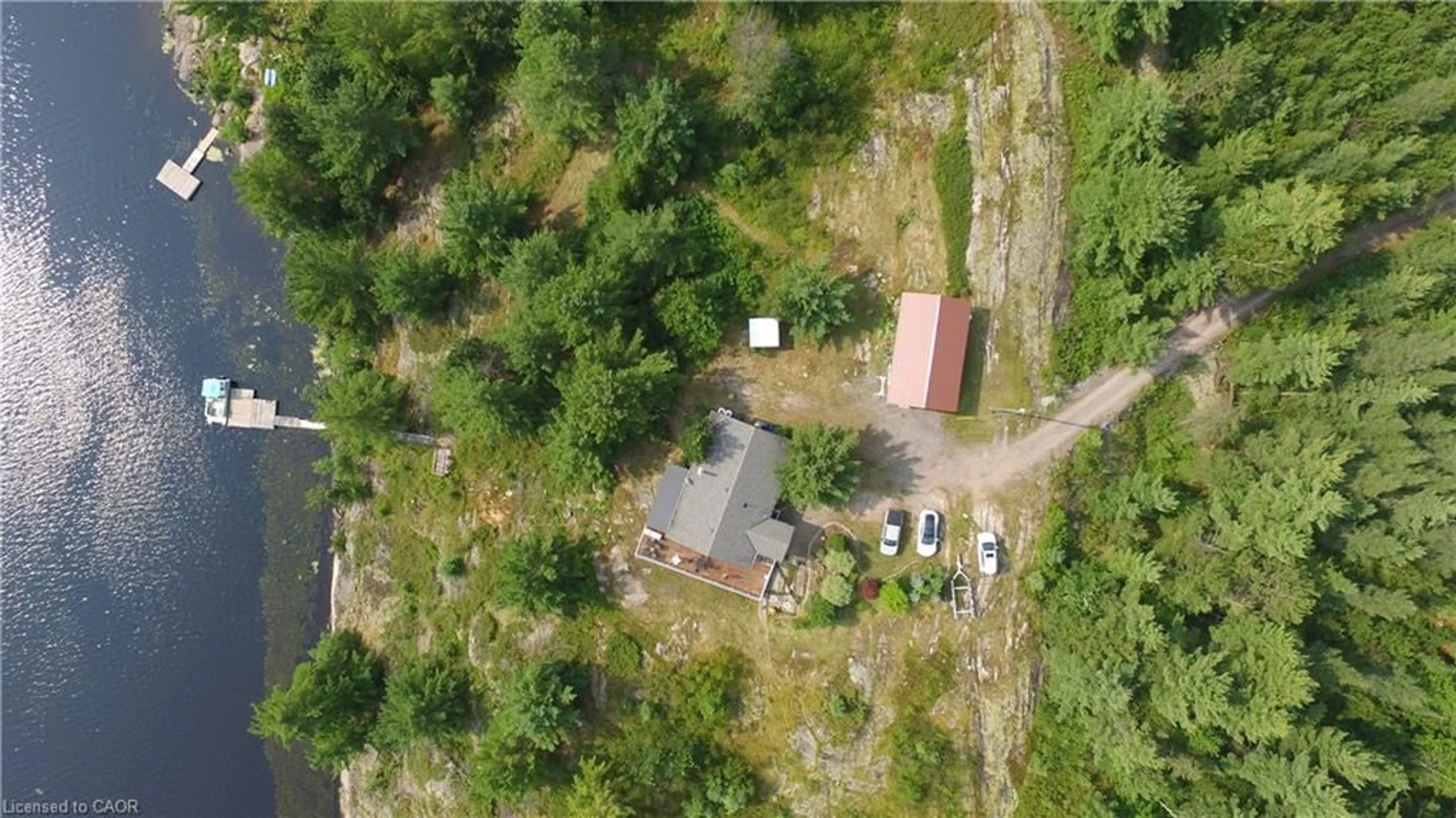 A pic from outside/outdoor area/front of a property/back of a property/a pic from drone, building for 244 Riverview Dr, Alban Ontario P0M 1A0