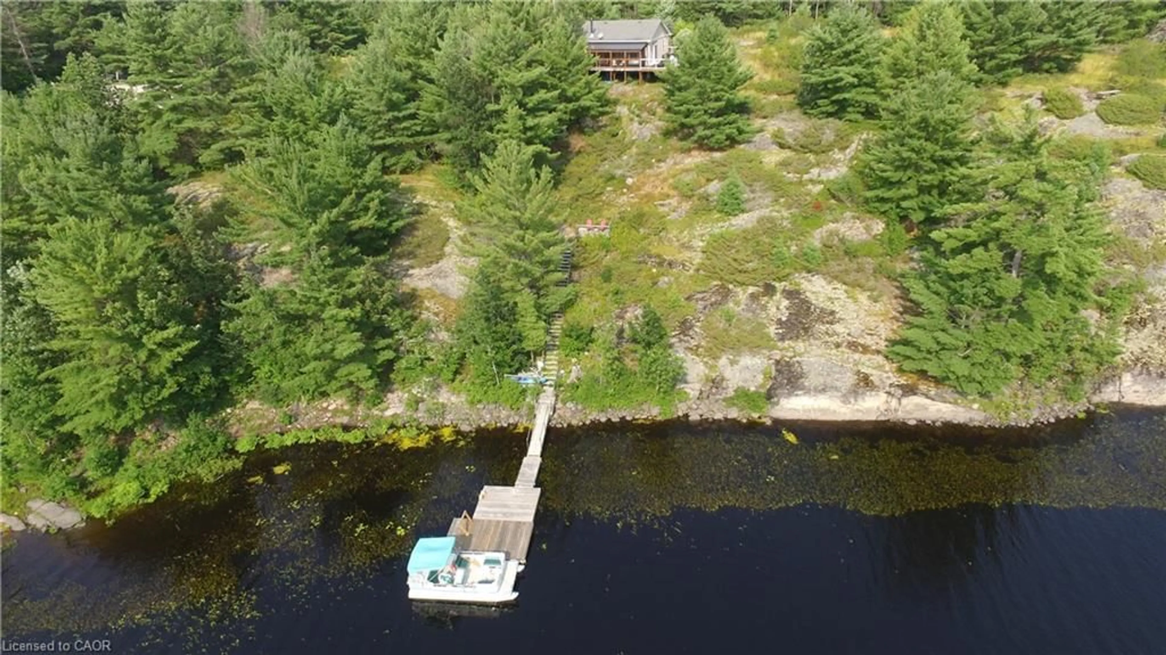 A pic from outside/outdoor area/front of a property/back of a property/a pic from drone, water/lake/river/ocean view for 244 Riverview Dr, Alban Ontario P0M 1A0