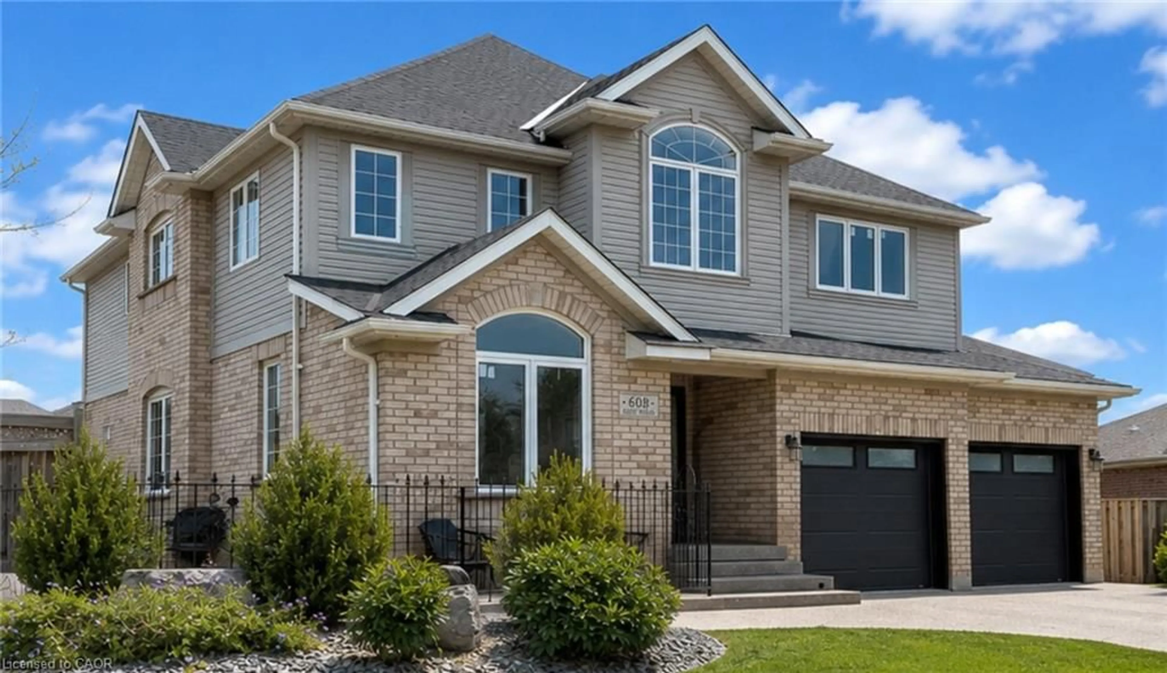 Home with brick exterior material, street for 608 Bluenose Cres, Waterloo Ontario N2K 4C5