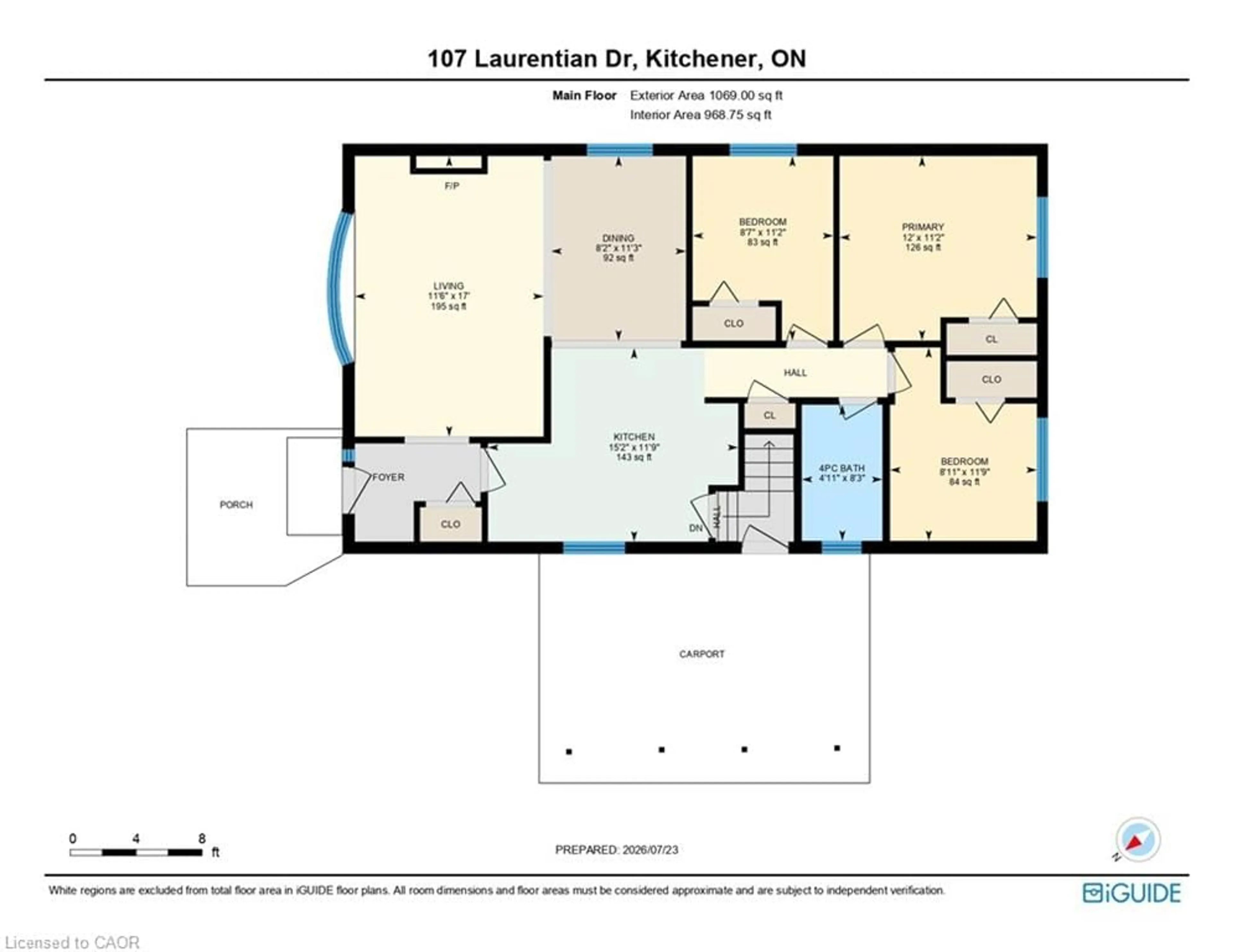 Floor plan for 107 Laurentian Dr, Kitchener Ontario N2E 1C3