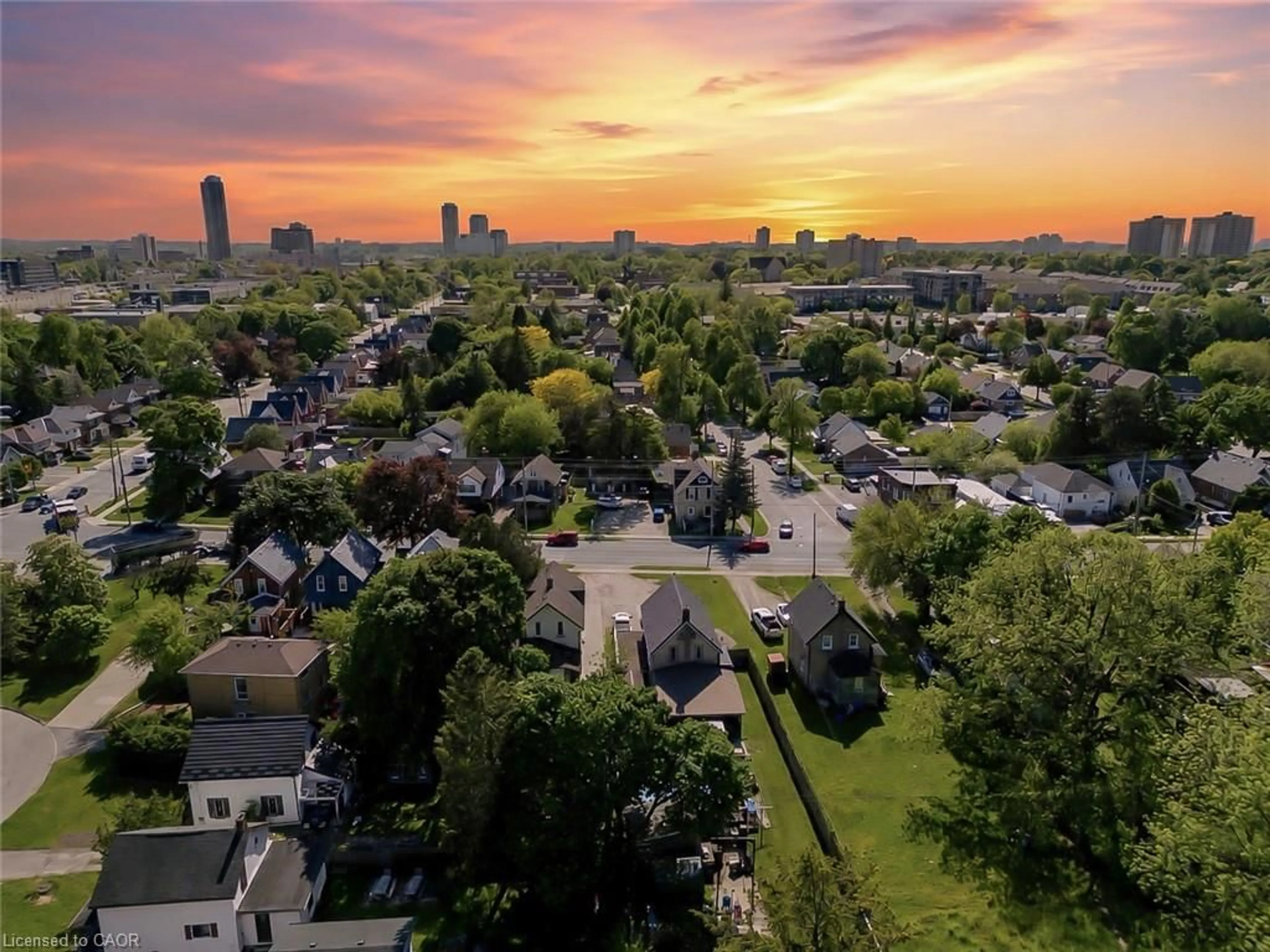 A pic from outside/outdoor area/front of a property/back of a property/a pic from drone, city buildings view from balcony for 87 Lancaster St, Kitchener Ontario N2H 4T3