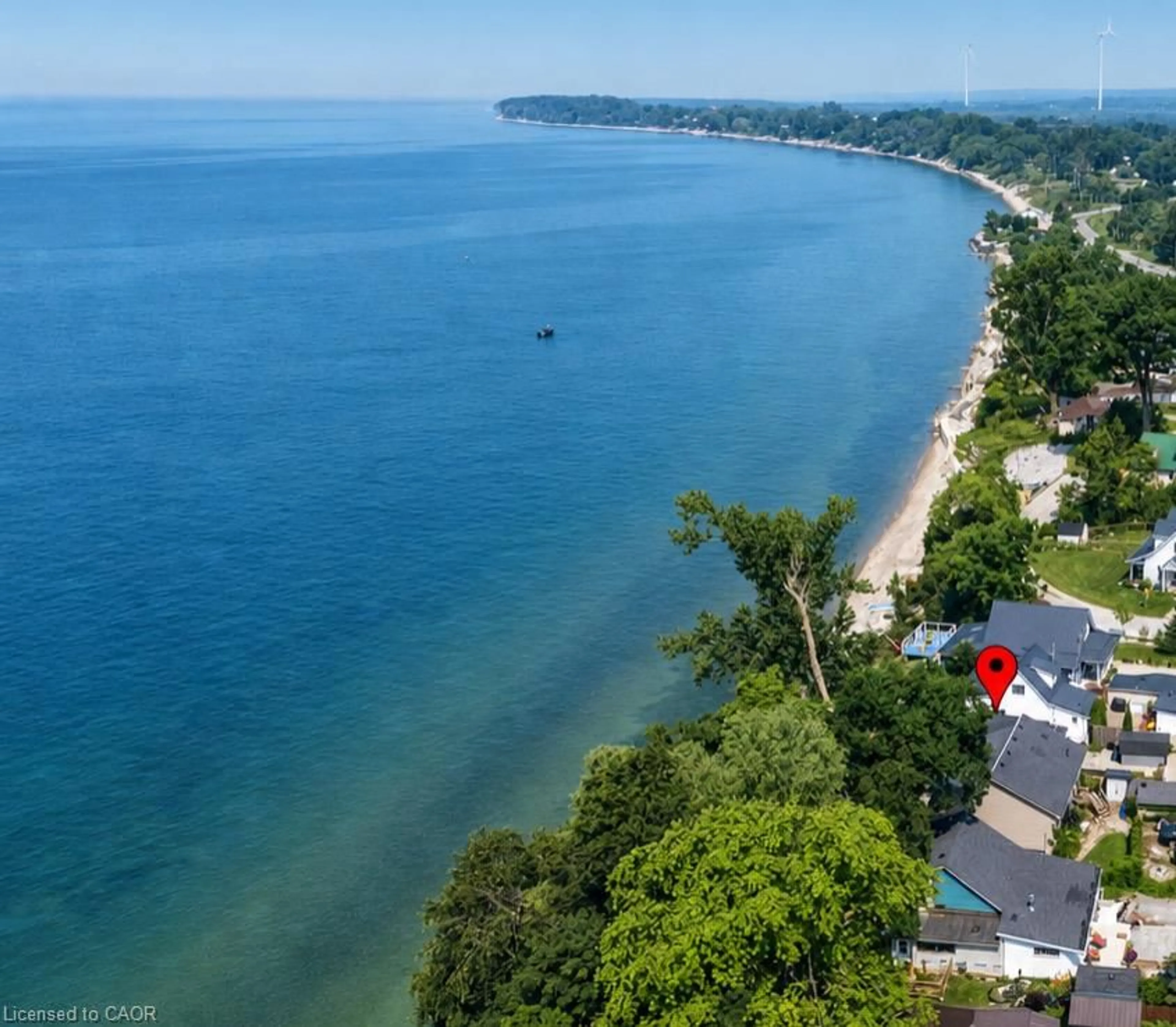 A pic from outside/outdoor area/front of a property/back of a property/a pic from drone, water/lake/river/ocean view for 6 Lakeside Dr, Nanticoke Ontario N0A 1L0