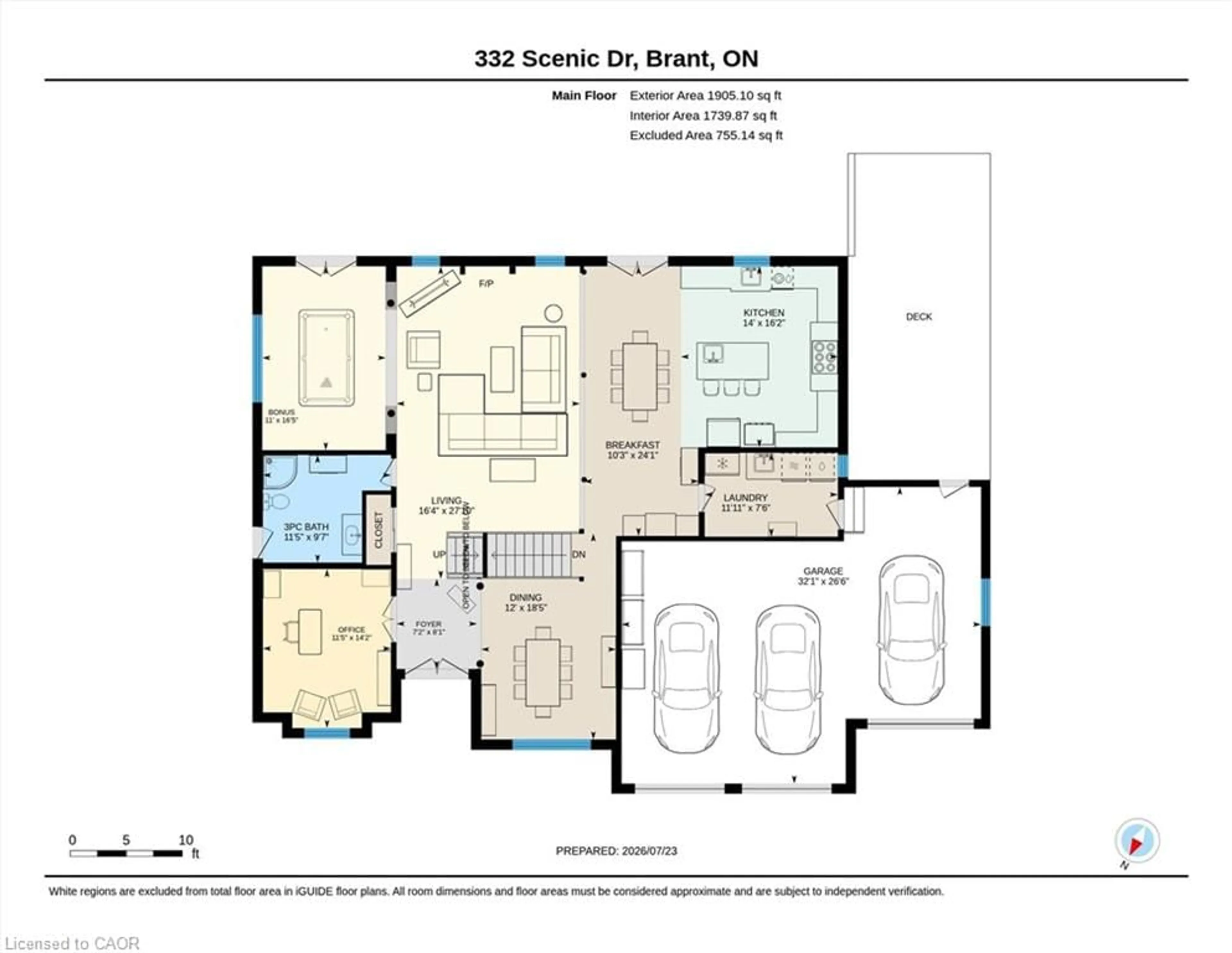 Floor plan for 332 Scenic Dr, St. George Ontario N0E 1N0