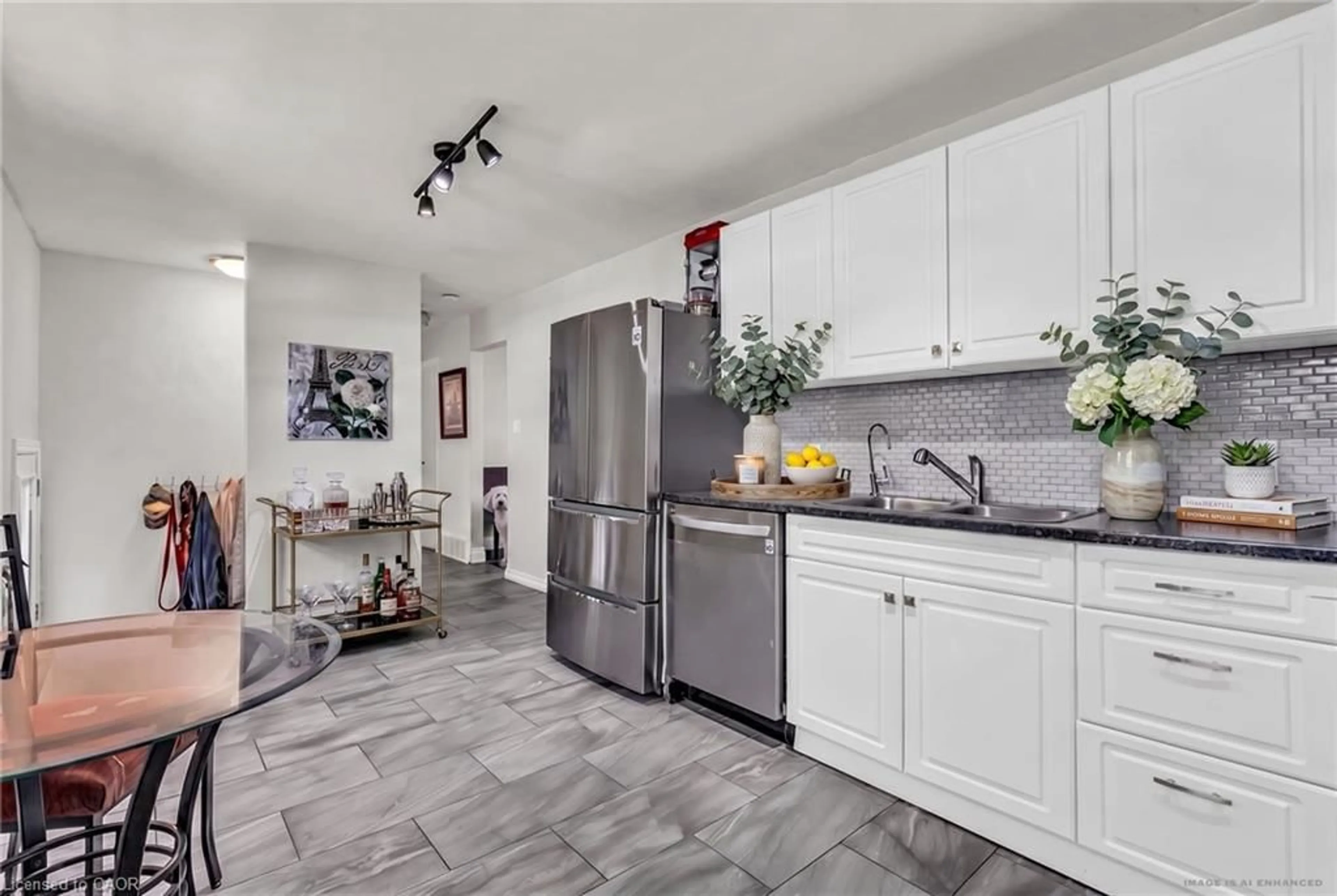 Open concept kitchen, ceramic/tile floor for 4519 Ontario St, Beamsville Ontario L0R 1B5