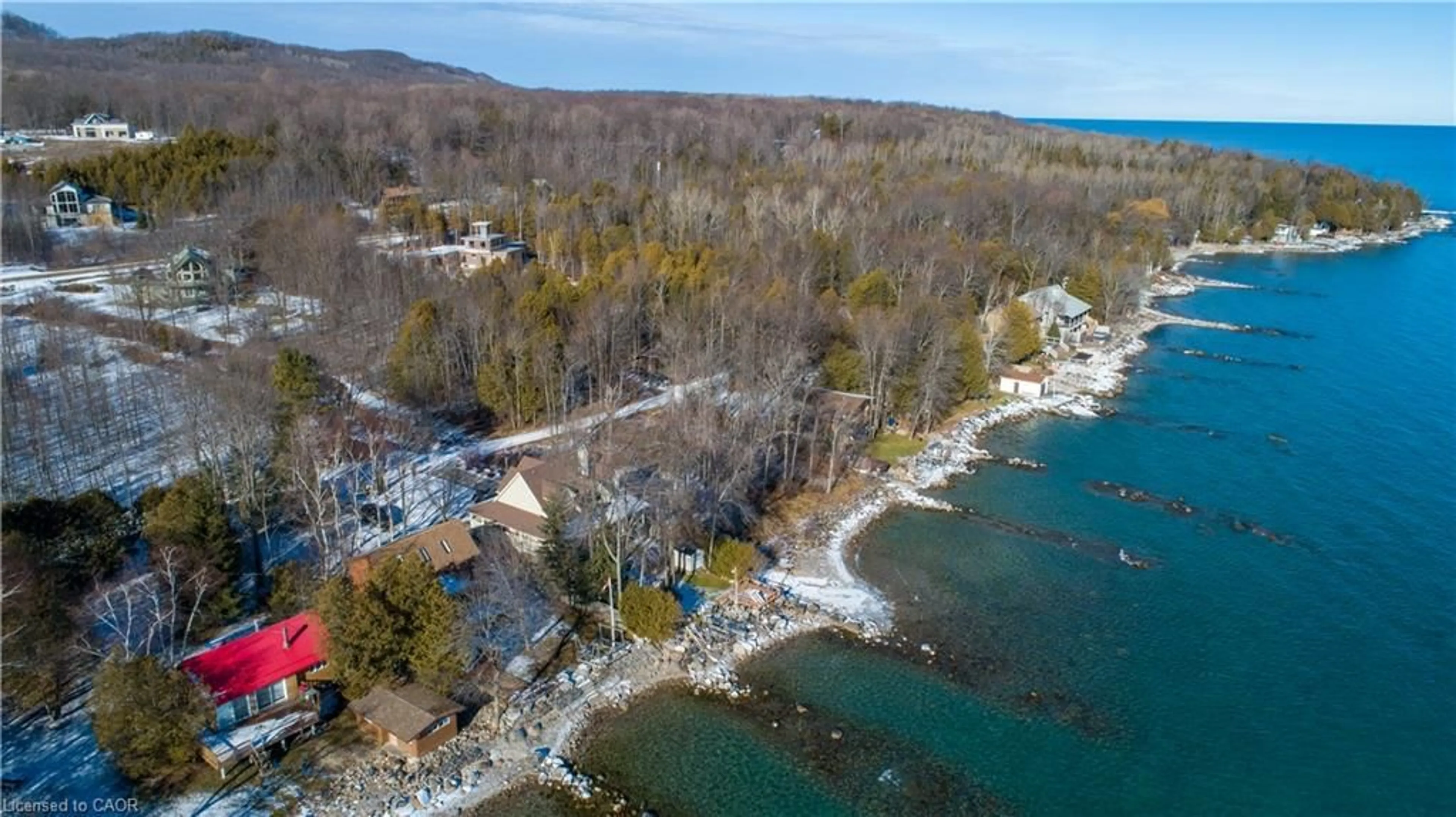 A pic from outside/outdoor area/front of a property/back of a property/a pic from drone, water/lake/river/ocean view for 263/265 Cedar Ave, Meaford Ontario N4L 1W5