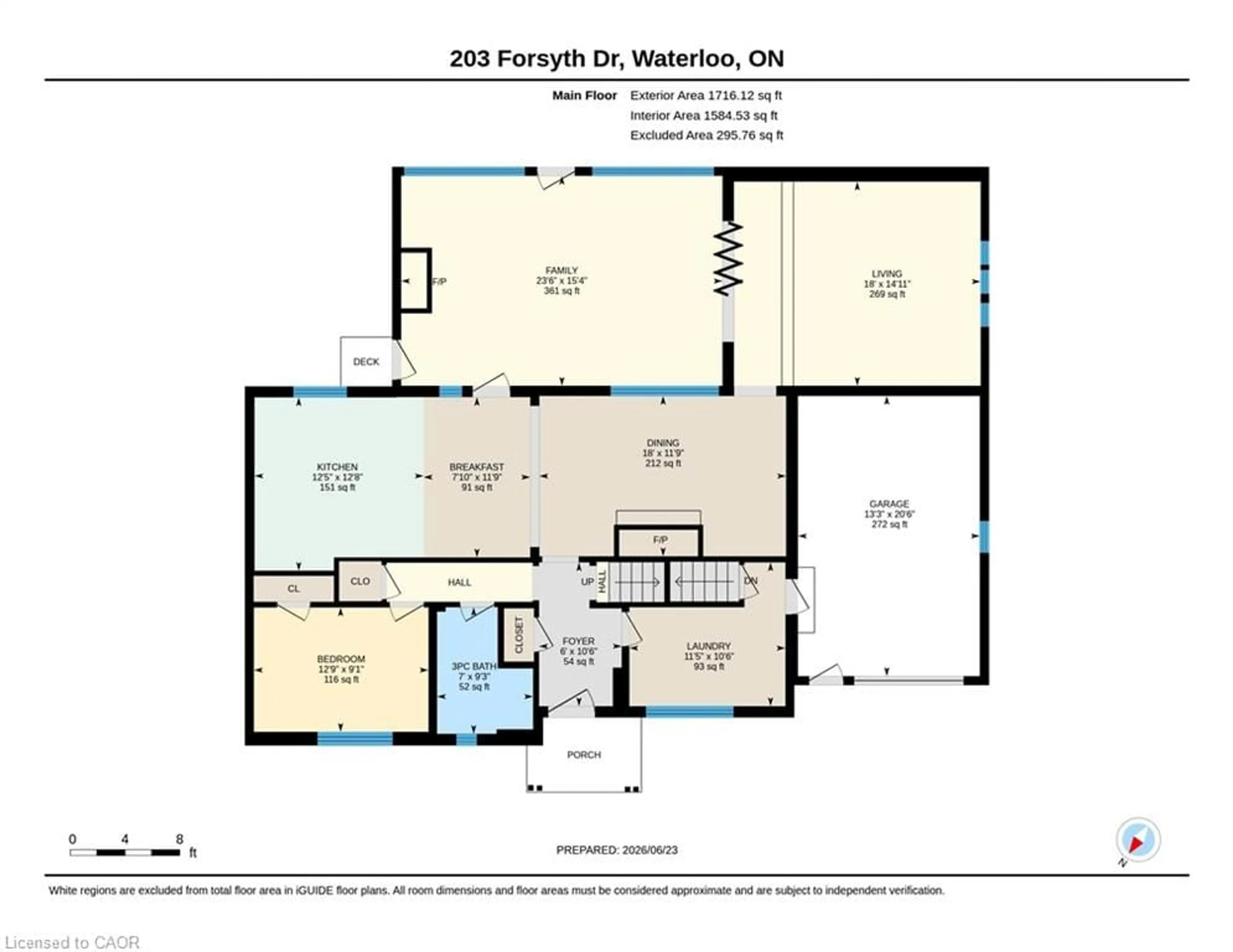 Floor plan for 203 Forsyth Dr, Waterloo Ontario N2L 1A1