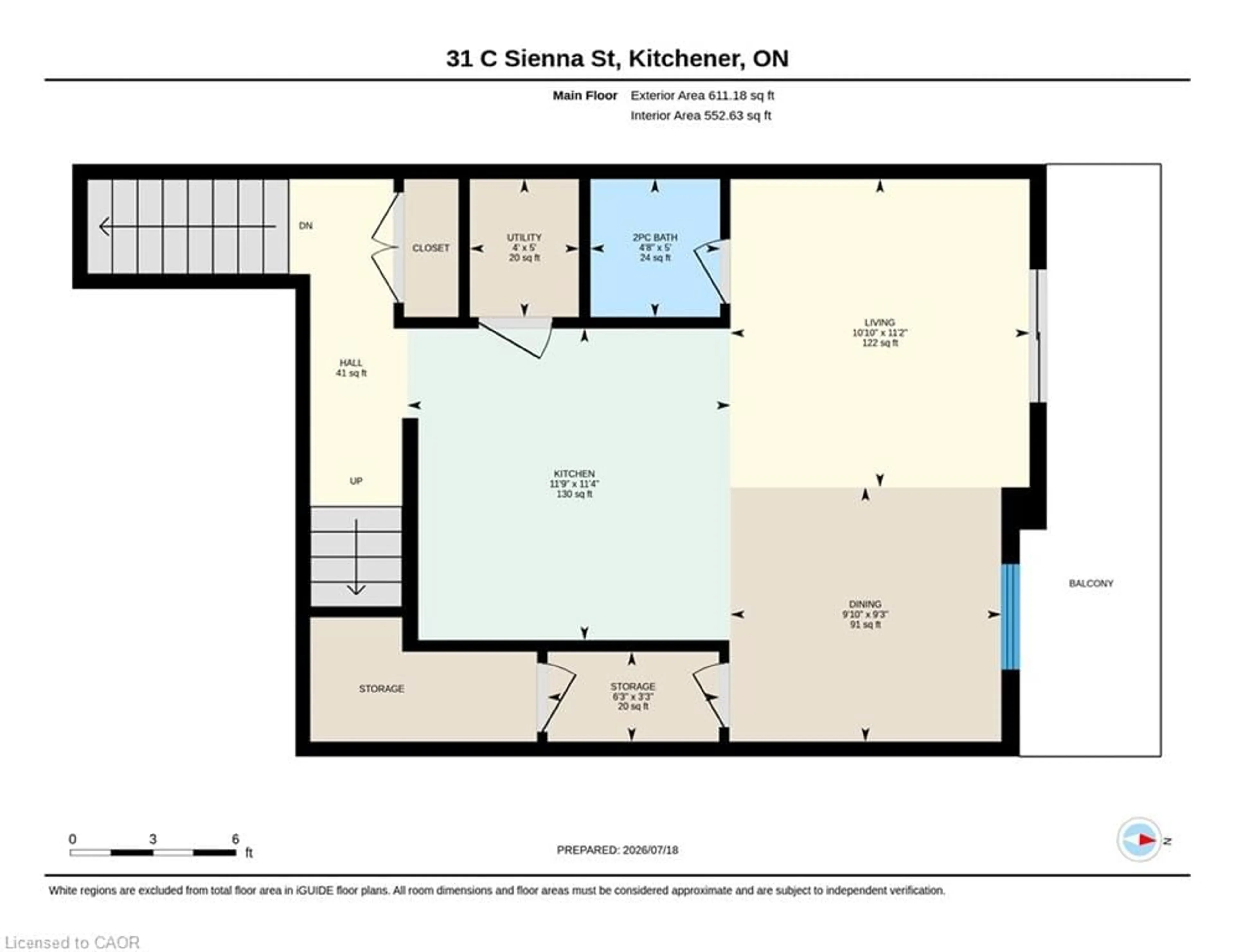Floor plan for 31 Sienna St #C, Kitchener Ontario N2R 1T7