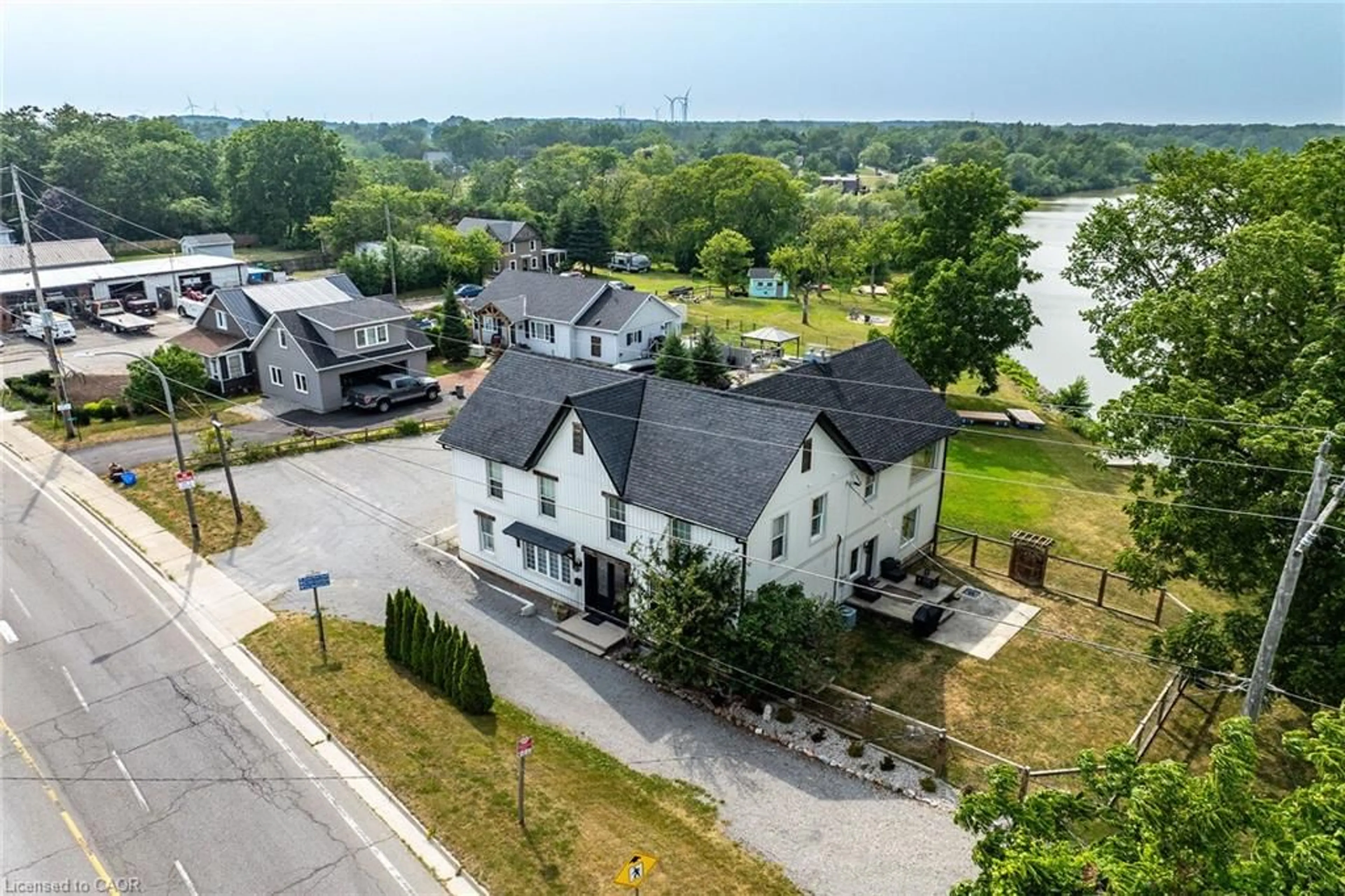 A pic from outside/outdoor area/front of a property/back of a property/a pic from drone, water/lake/river/ocean view for 7327 Rainham Rd, Dunnville Ontario N1A 1Z4