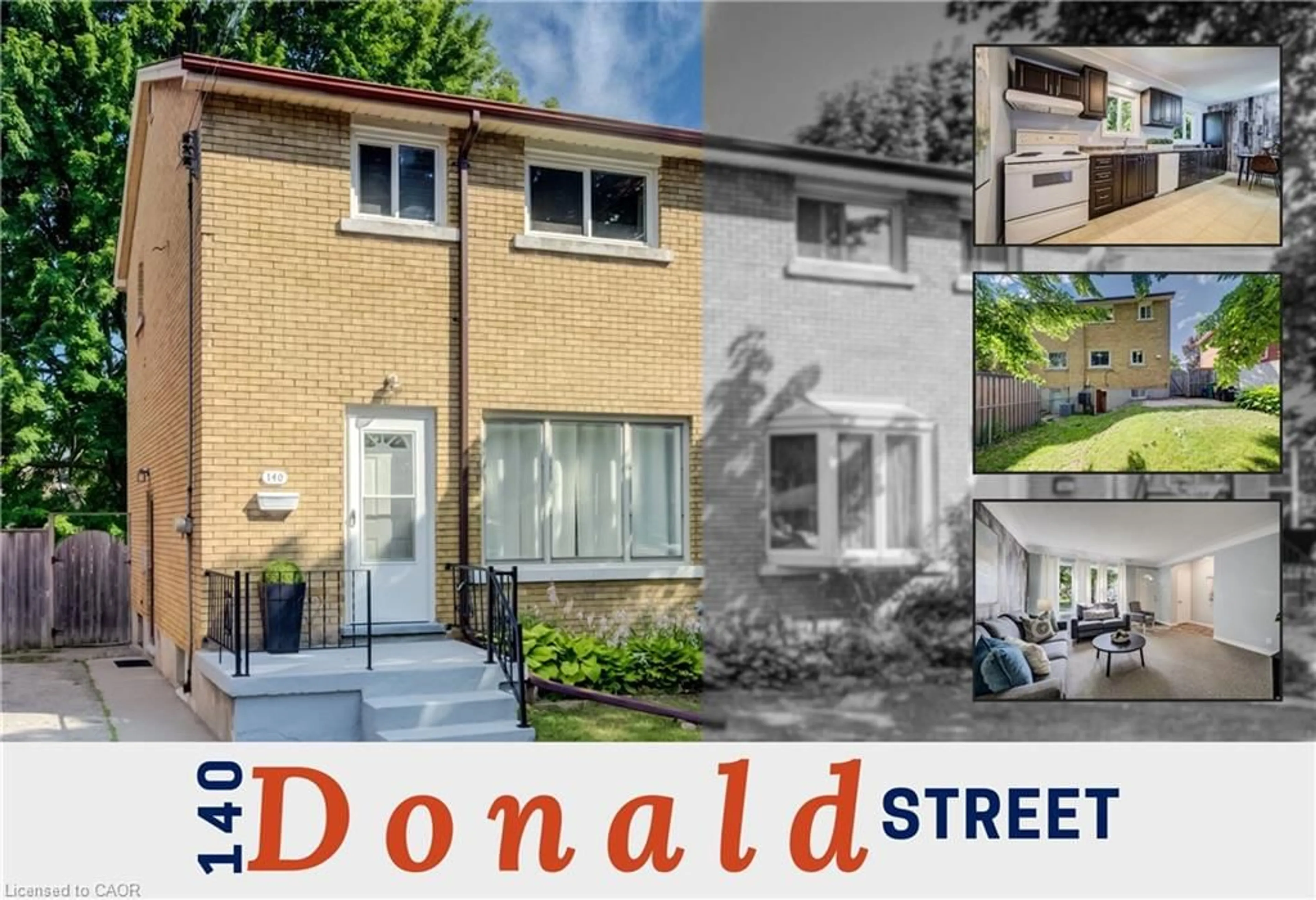 A pic from outside/outdoor area/front of a property/back of a property/a pic from drone, street for 140 Donald St, Kitchener Ontario N2B 3G8