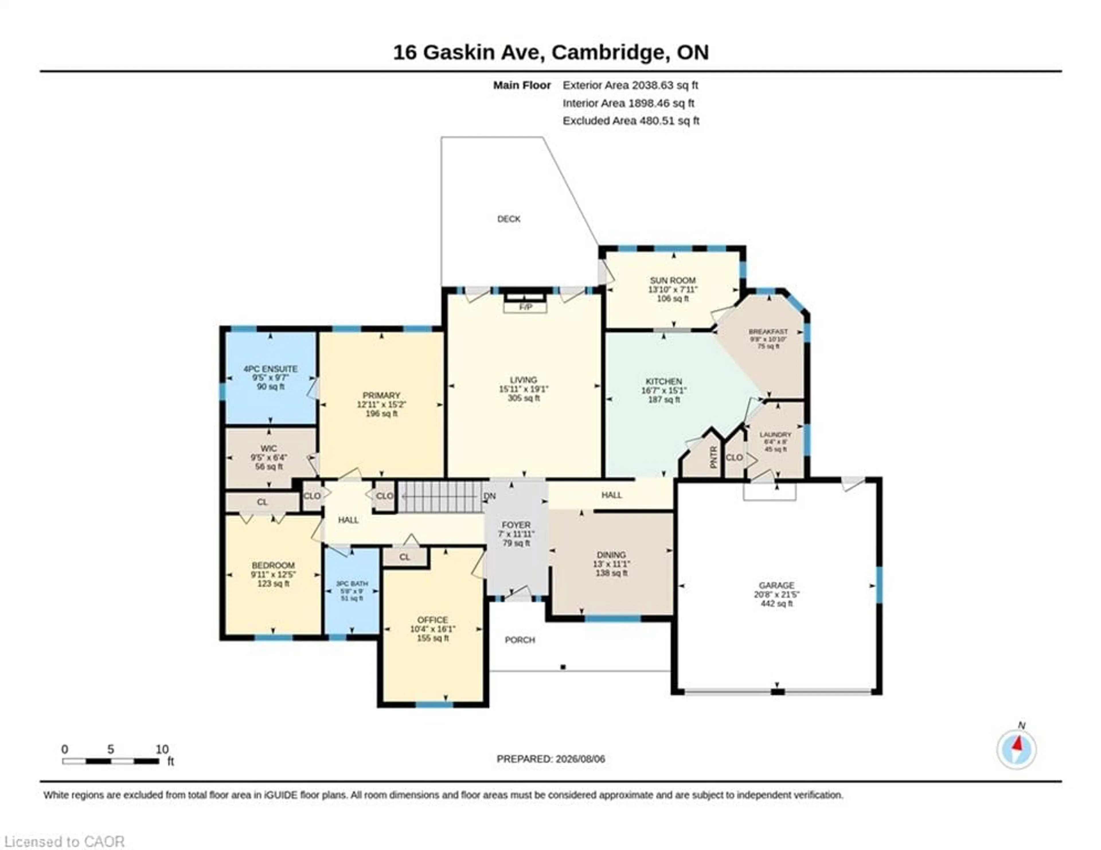 Floor plan for 16 Gaskin Ave, Cambridge Ontario N1R 5S5