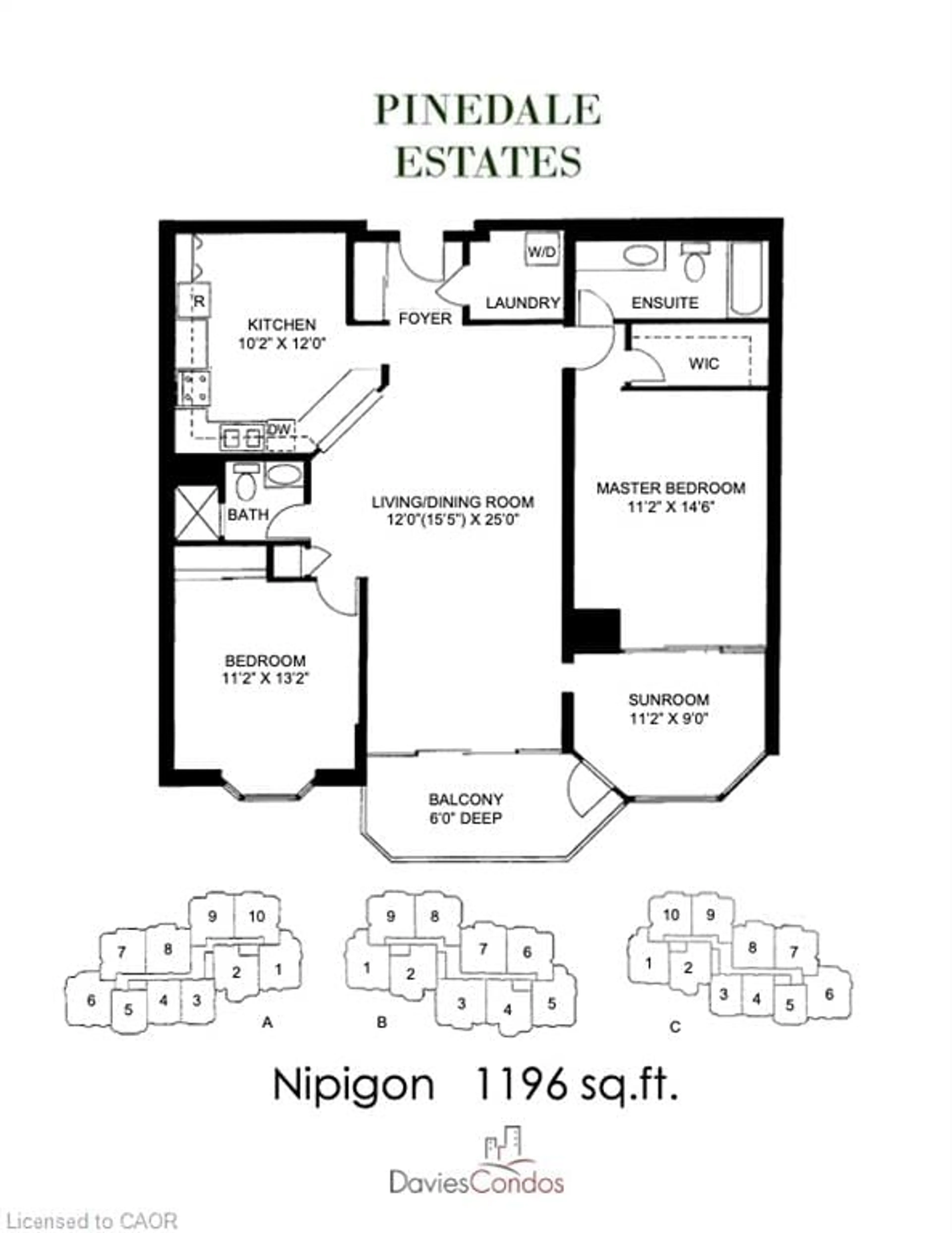 Floor plan for 5080 Pinedale Ave #303, Burlington Ontario L7L 5V7