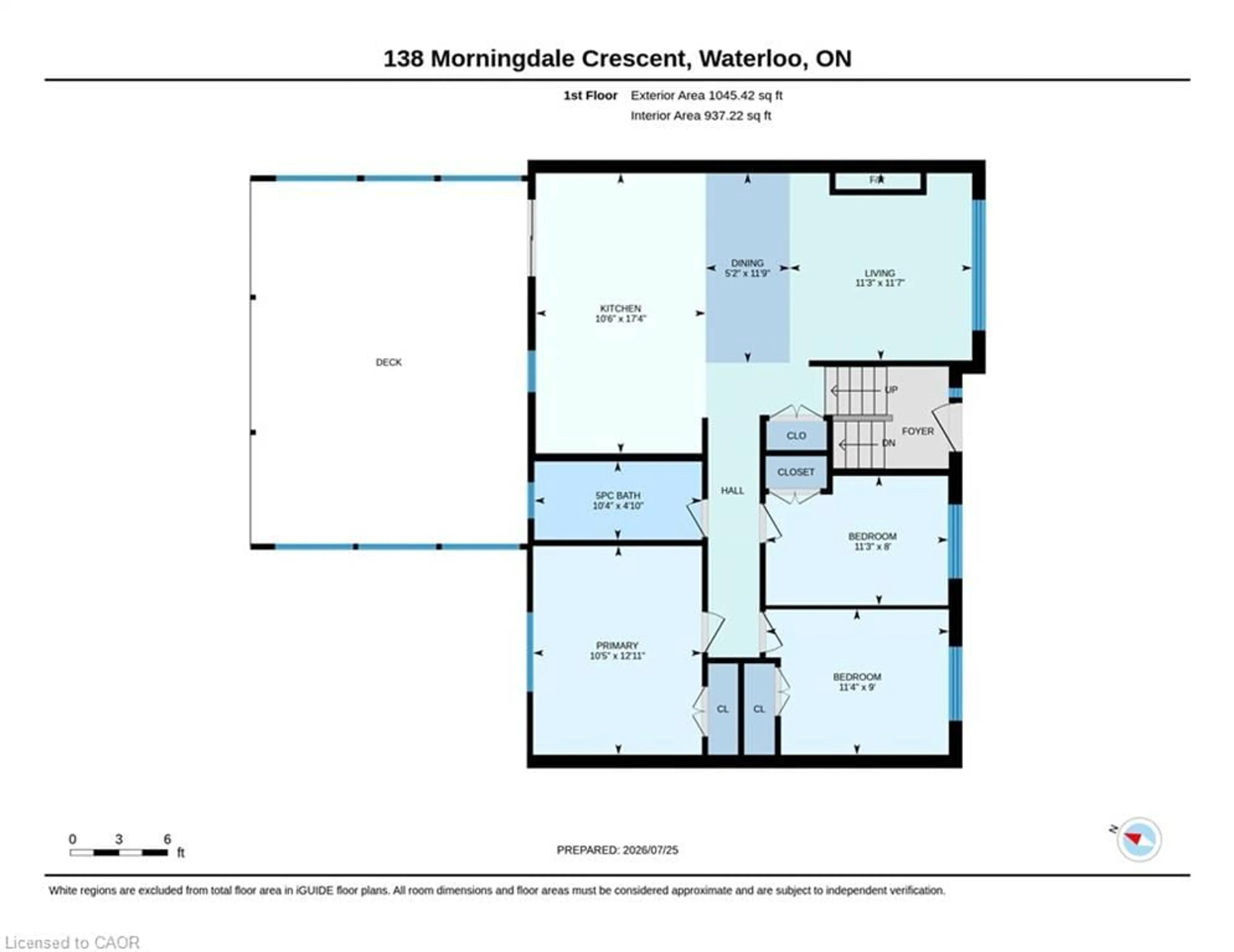 Floor plan for 138 Morningdale Cres, Waterloo Ontario N2V 1E6