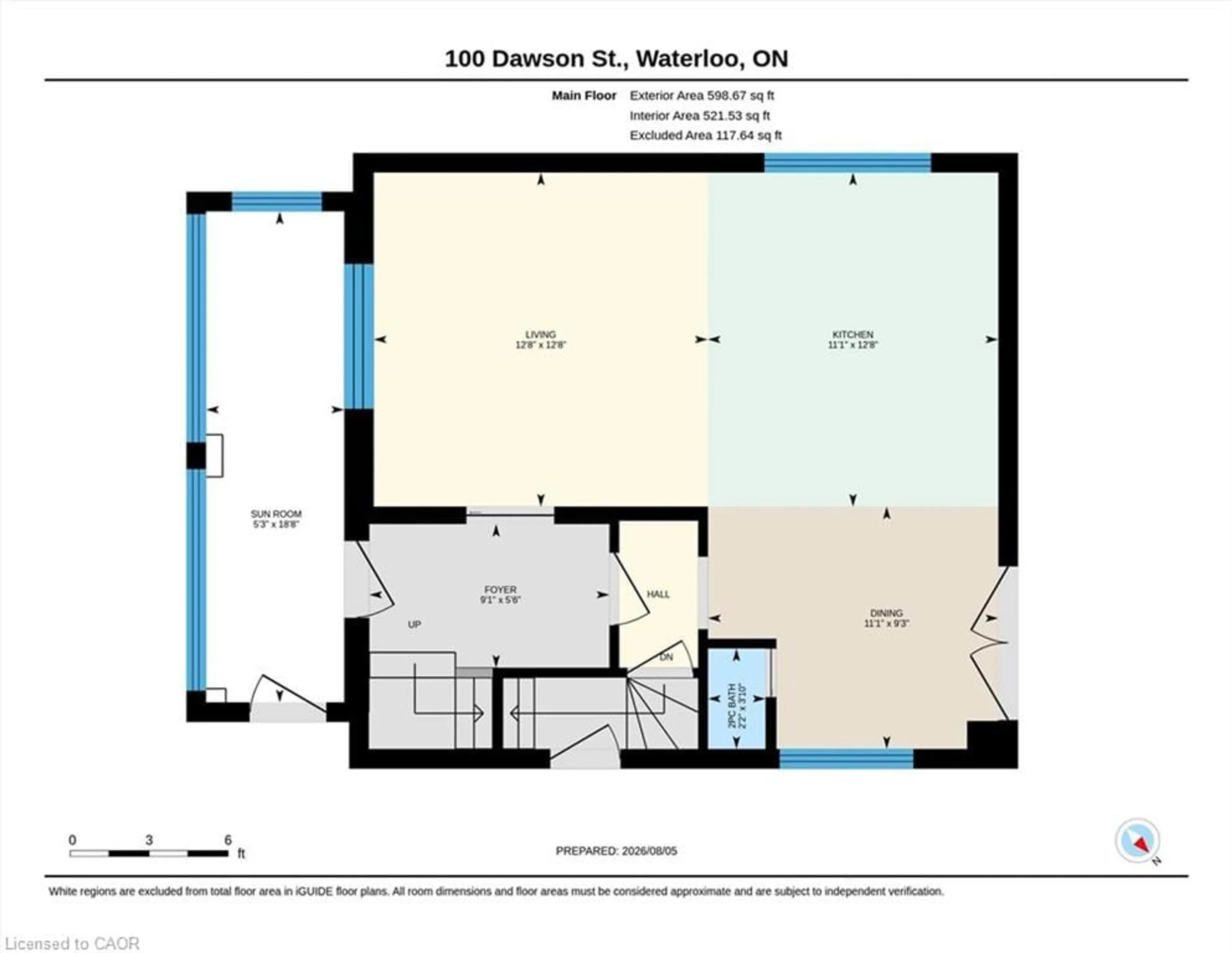 Floor plan for 100 Dawson St, Waterloo Ontario N2L 1R4
