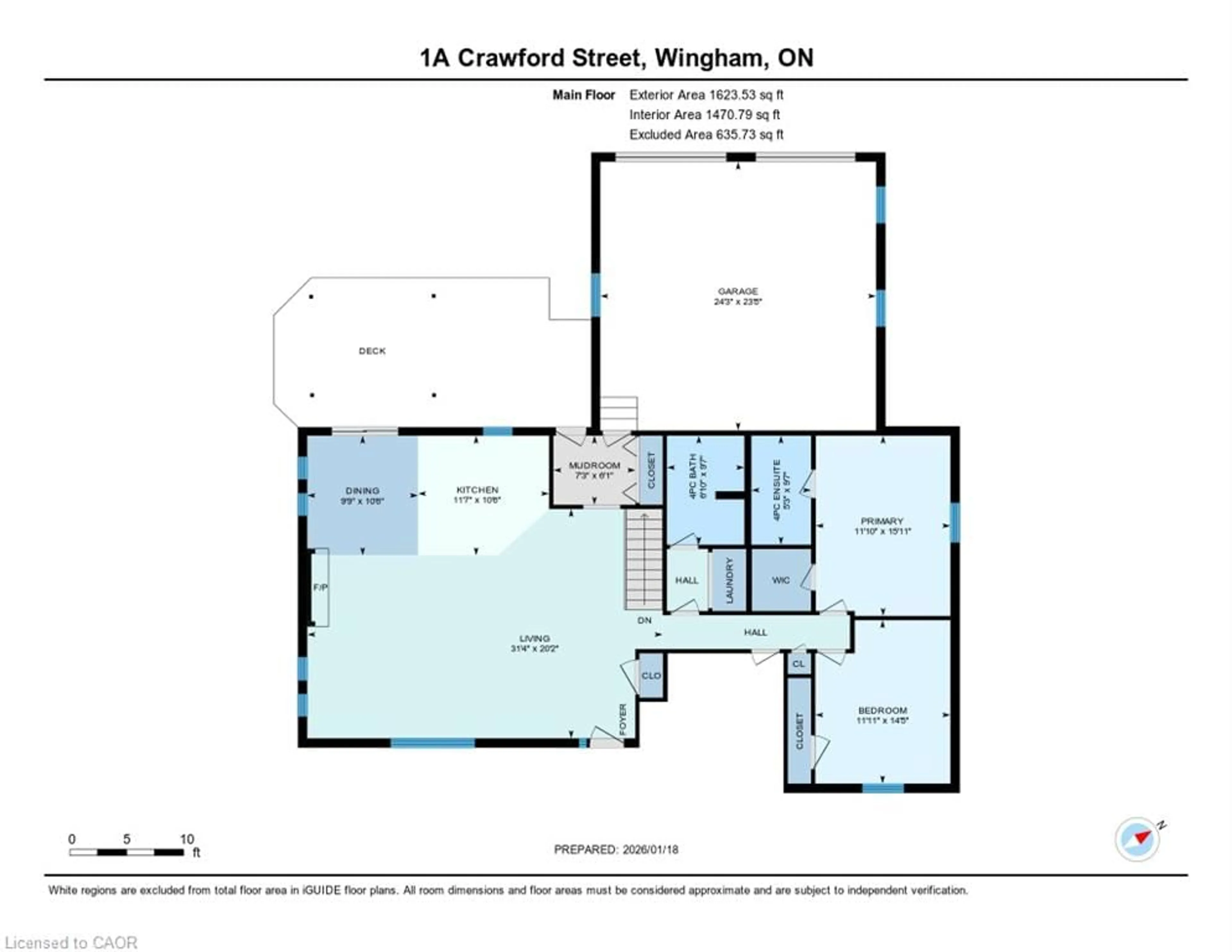 Floor plan for 1A Crawford St, Wingham Ontario N0G 2W0