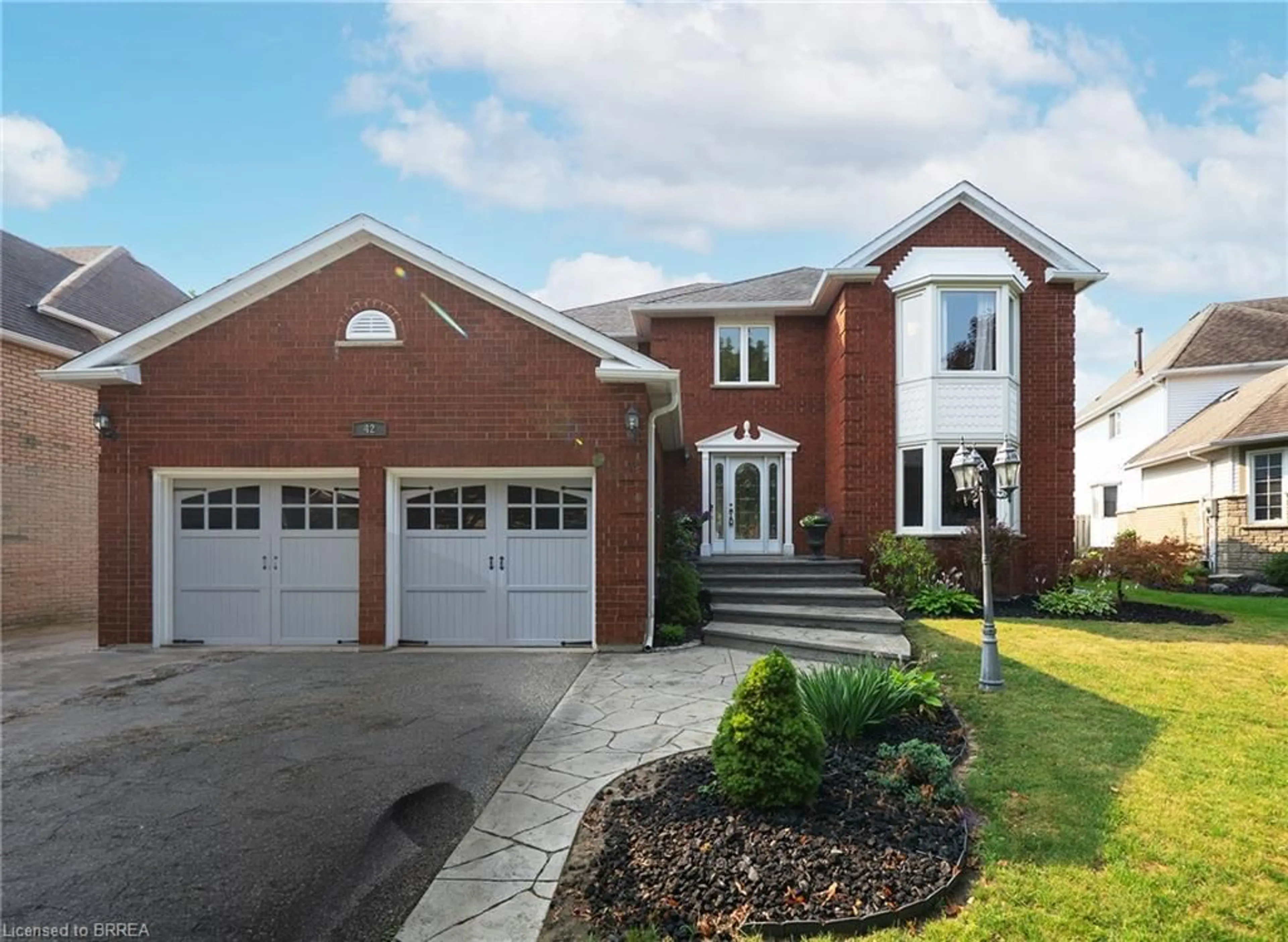 Home with brick exterior material, street for 42 Muirhead Cres, Brantford Ontario N3R 7S5