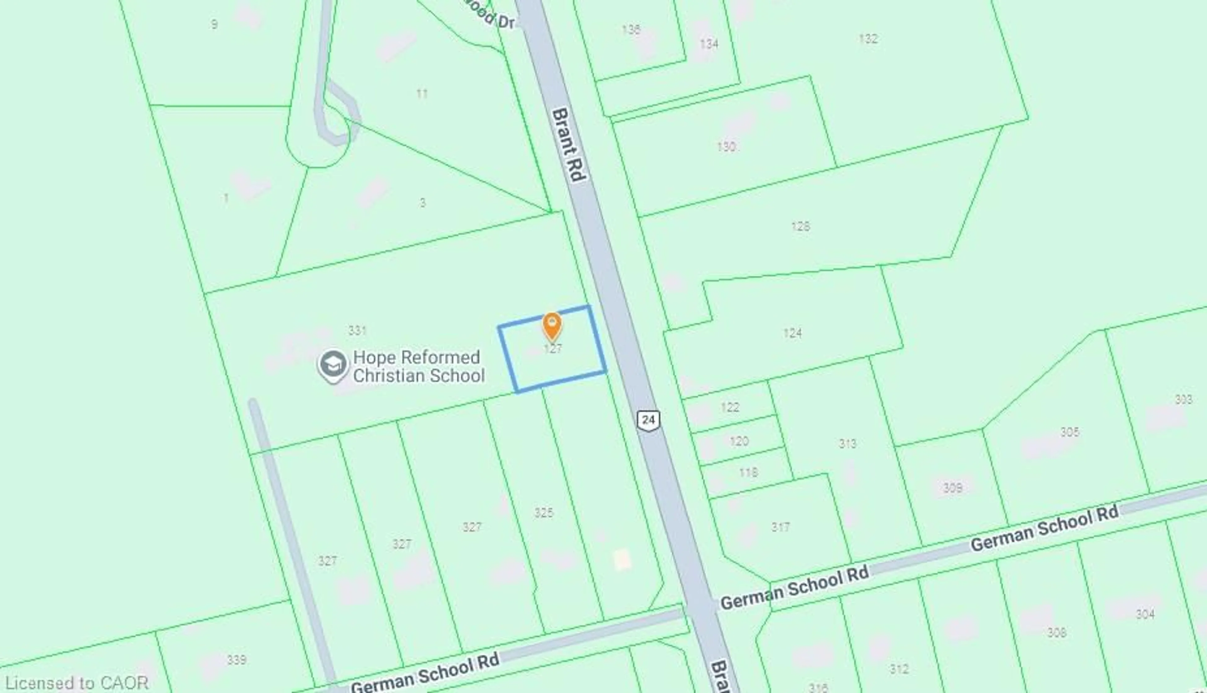 Picture of a map for 127 Brant Rd, Paris Ontario N3L 3E1